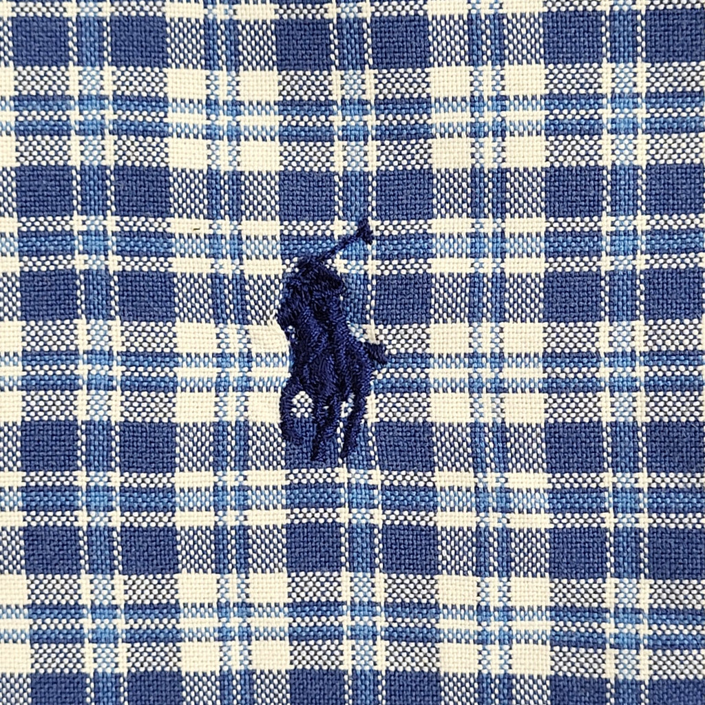 Ralph Lauren Blue Checked Modern Long Sleeve Shirt UK Men's Size M
