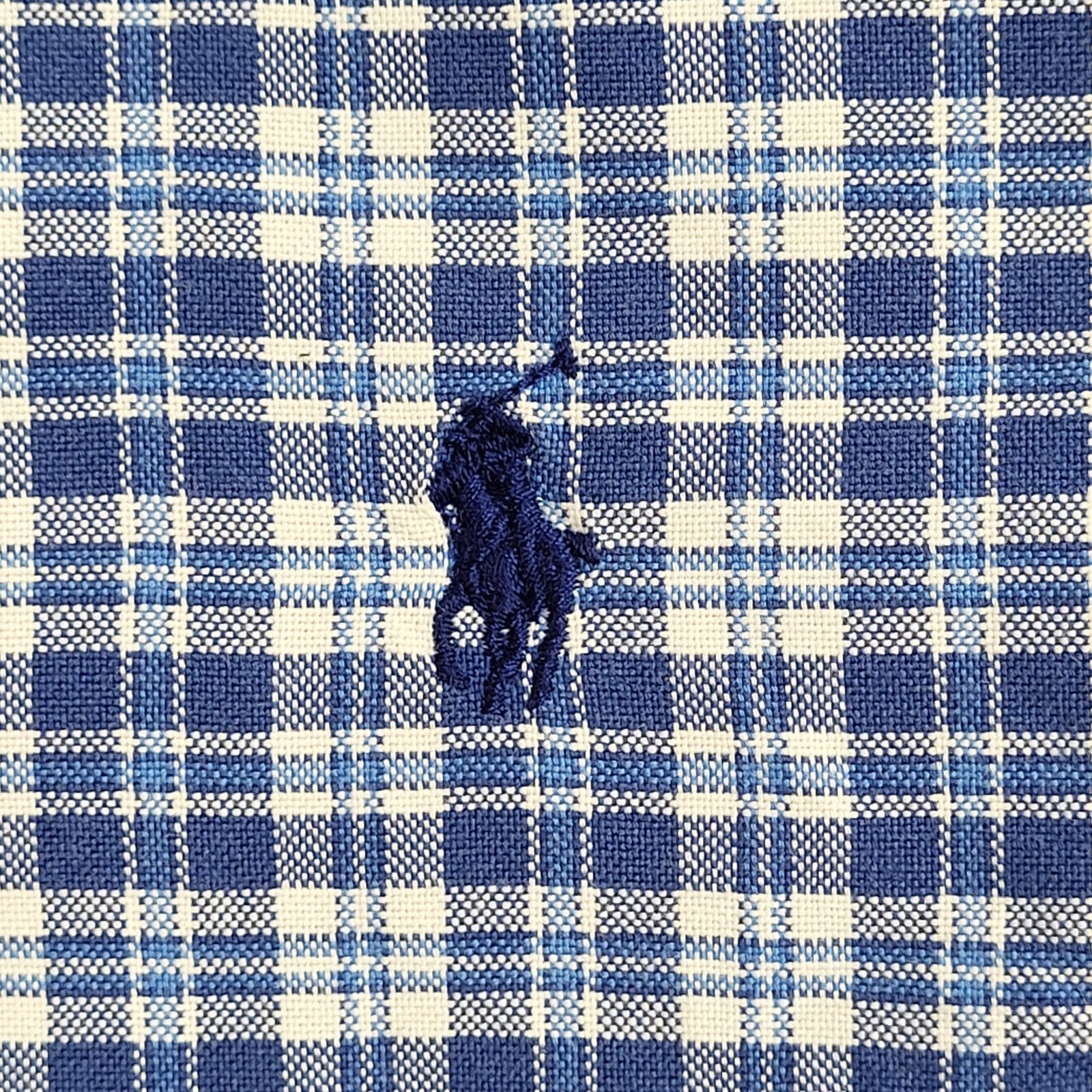 Ralph Lauren Blue Checked Modern Long Sleeve Shirt UK Men's Size M