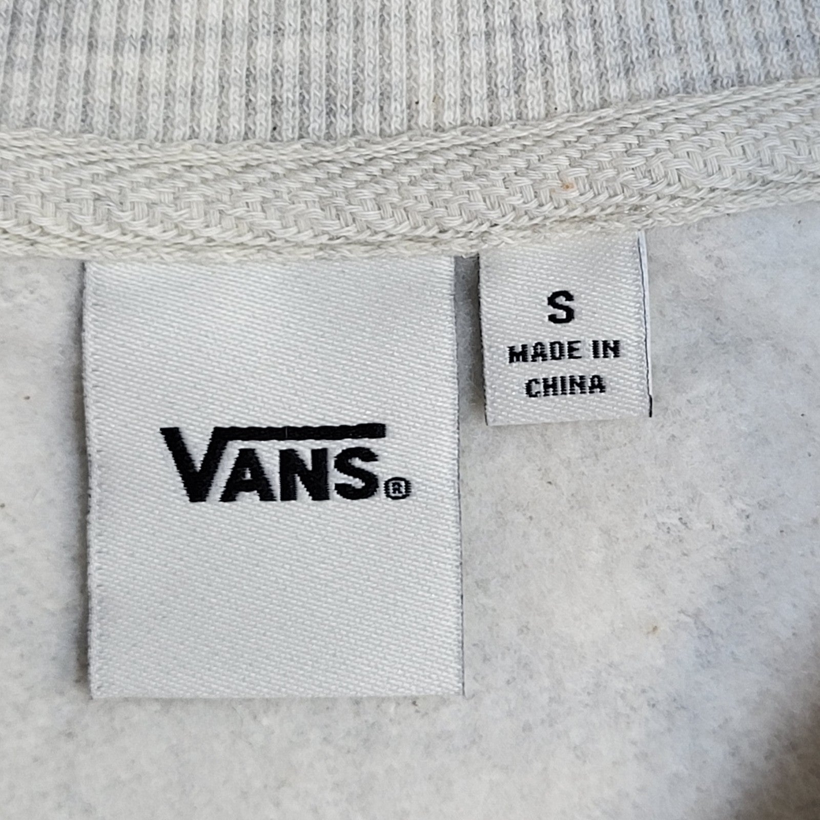 Vans Jumper  Vintage Y2k Grey Black Crew Neck UK Men's Size S Bnwt