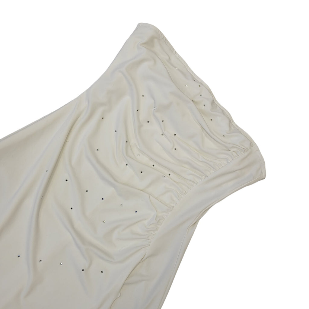 Rebecca Vintage 90s White Sleeveless Dress Uk Women's Size 8-10