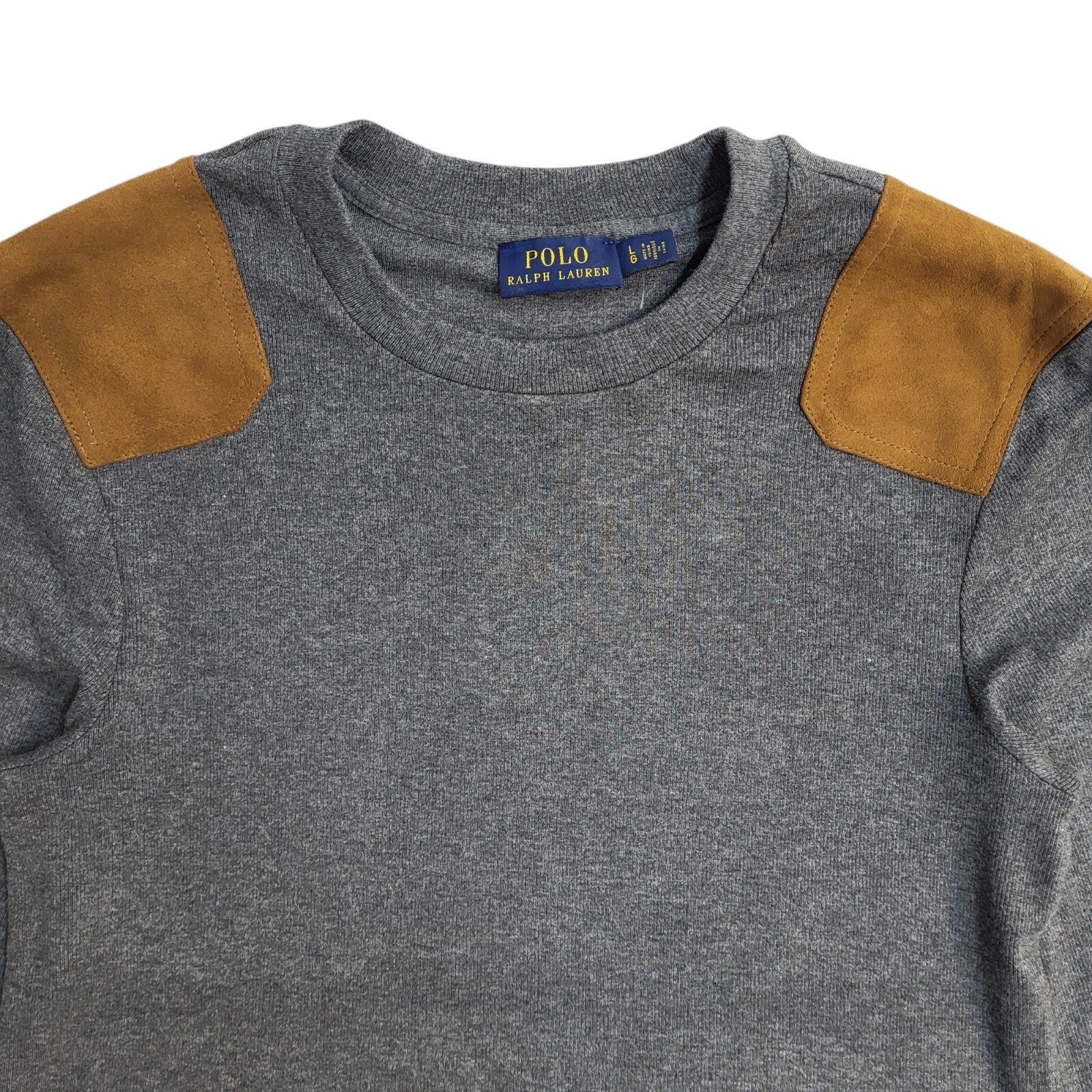Polo Ralph Lauren Y2K Grey Round Neck Long Sleeve Jumper Men's UK Size L