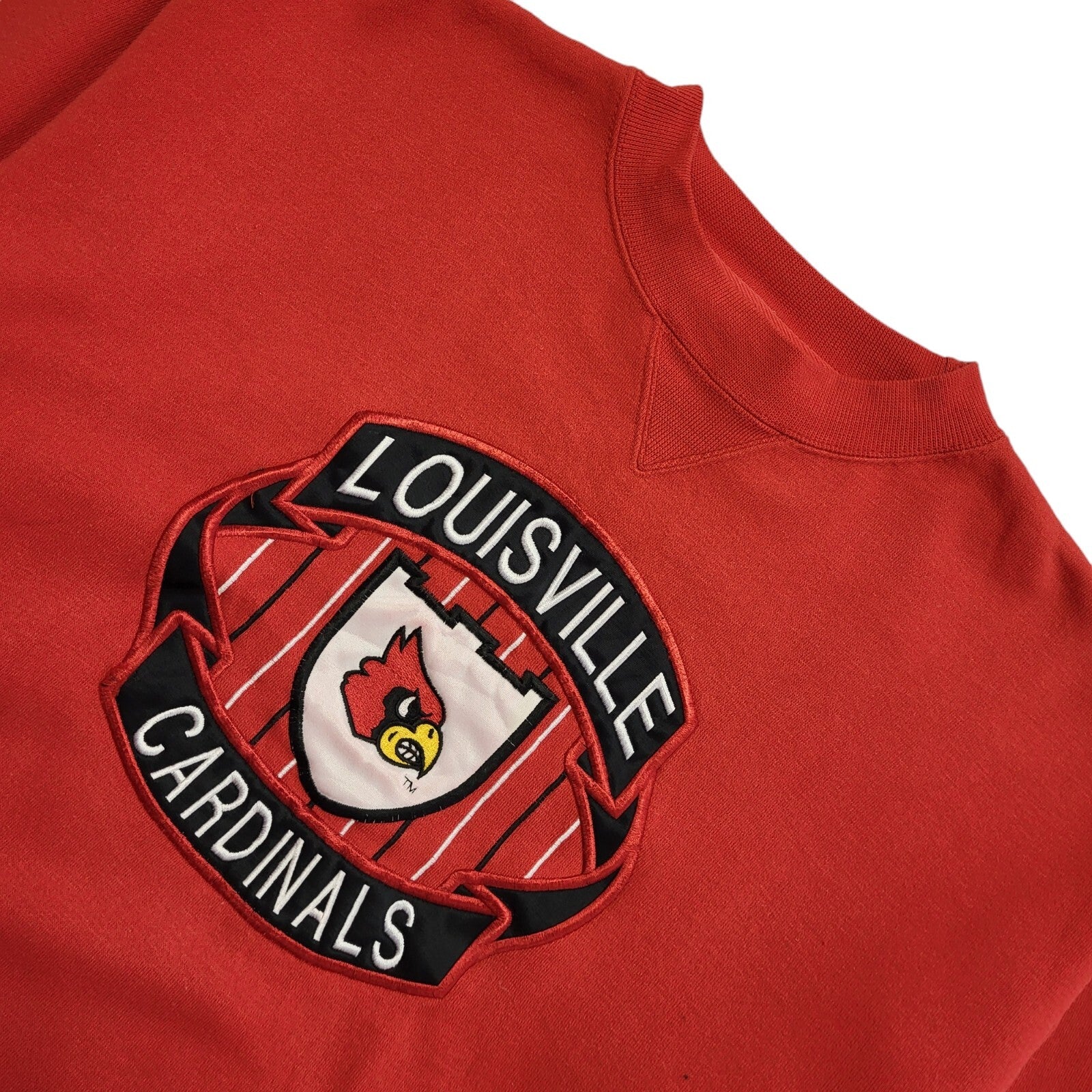 Louisville Cardinals 90's Red Long Sleeve Sweatshirt Womens UK Size M
