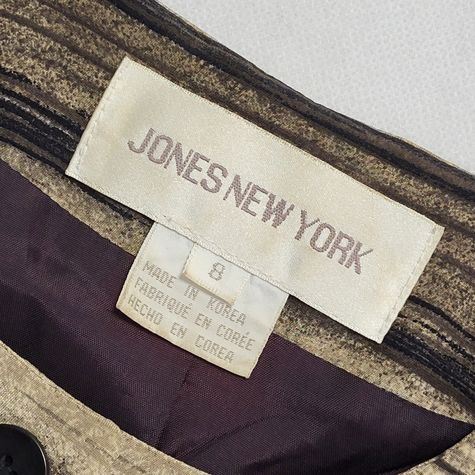 Jones New York 90s Vintage Brown Button-Up Blazer Jacket Women's Size UK 10