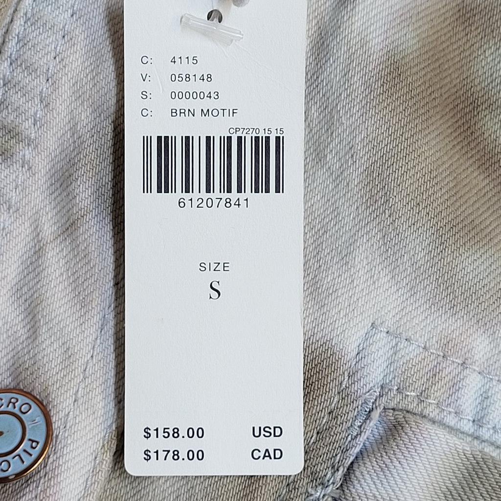 Anthropologie Denim Jacket Bnwt Y2k Beige UK Women's Size S