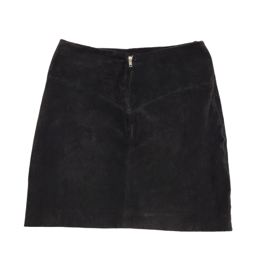 Hippie Shake 80's Vintage Black Suede Skirt Women's Size L W30