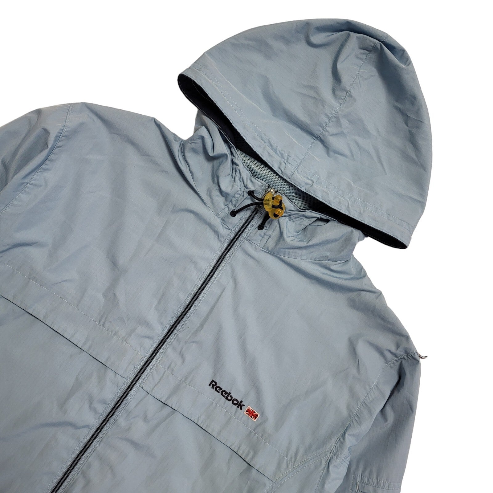 Reebok 90s Vintage Light Blue Zip Up Hooded Sports Jacket Women's Size L