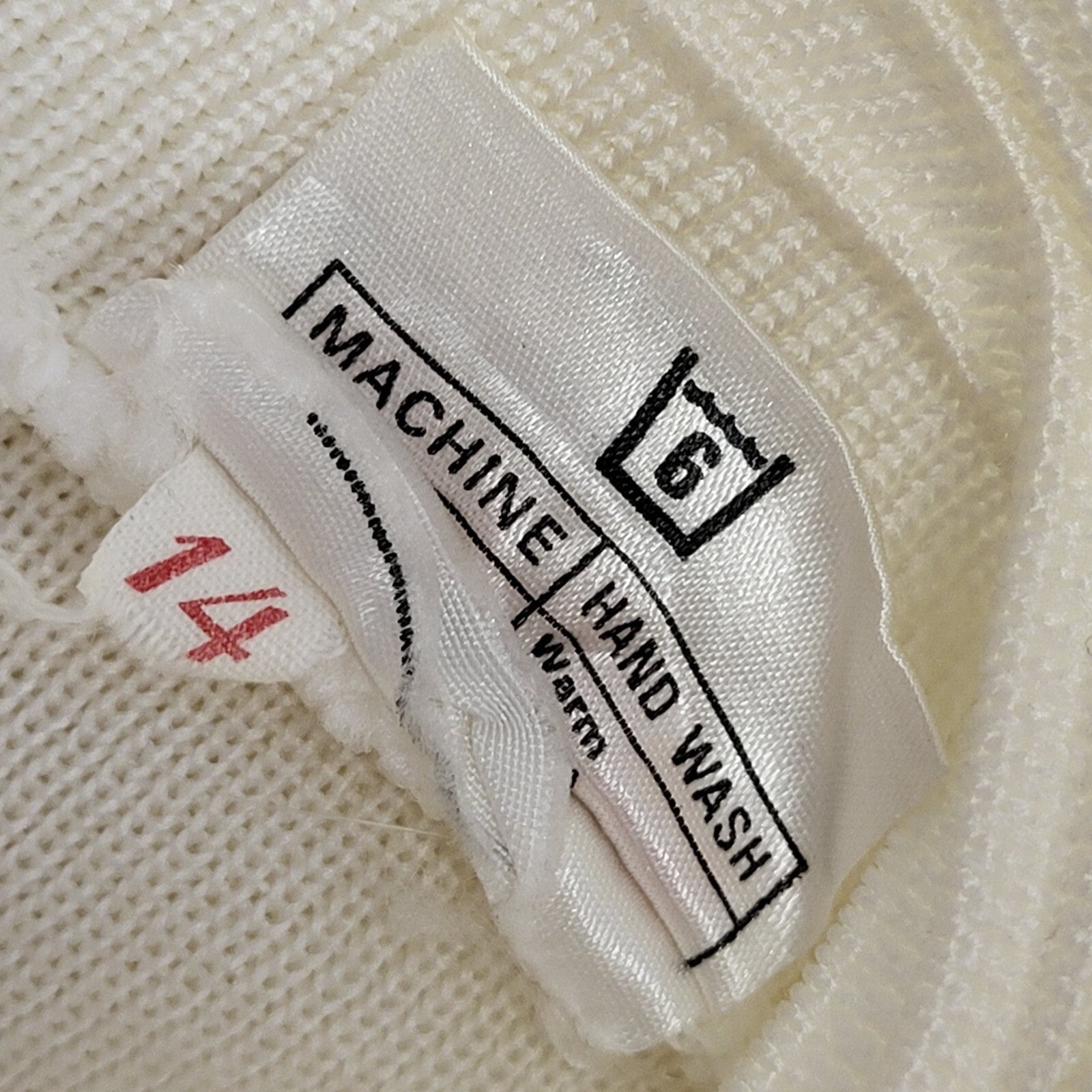 Ben-Mac Vintage 80s Cream 1/4 Zip Tassled T- Shirt Dress  Womens UK Size 14