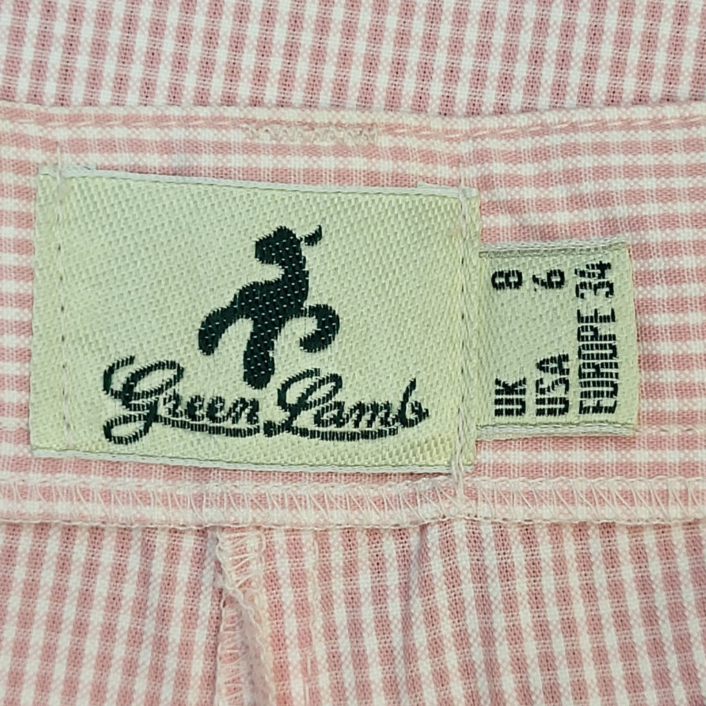 Green Lamb Trousers Y2K Pink Check Poly Cotton Bnwt Women's Size S 8 W26 L31