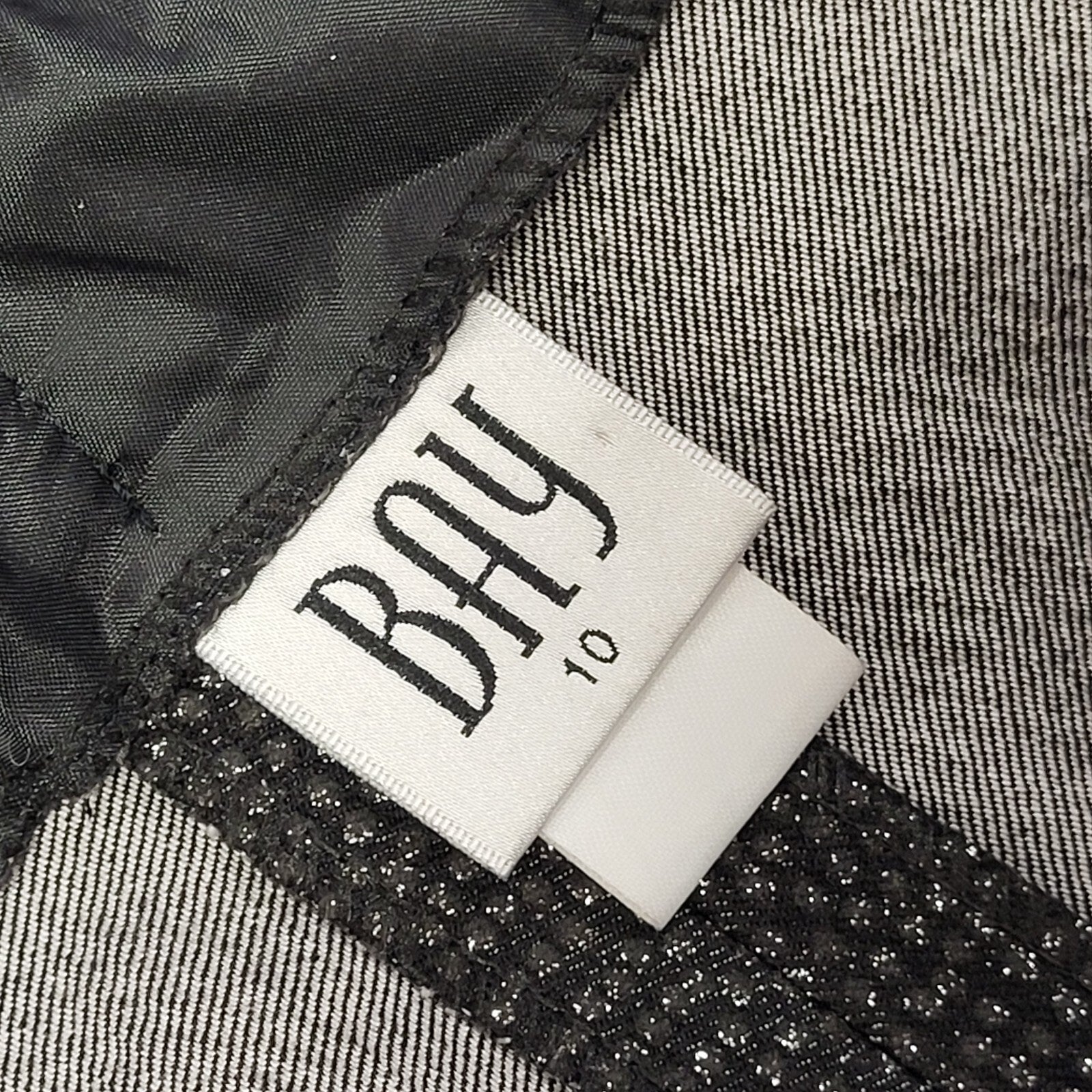 Bay Vintage 80's Black Boot Leg Glitter Trousers Womens UK Size 10 W28 L31