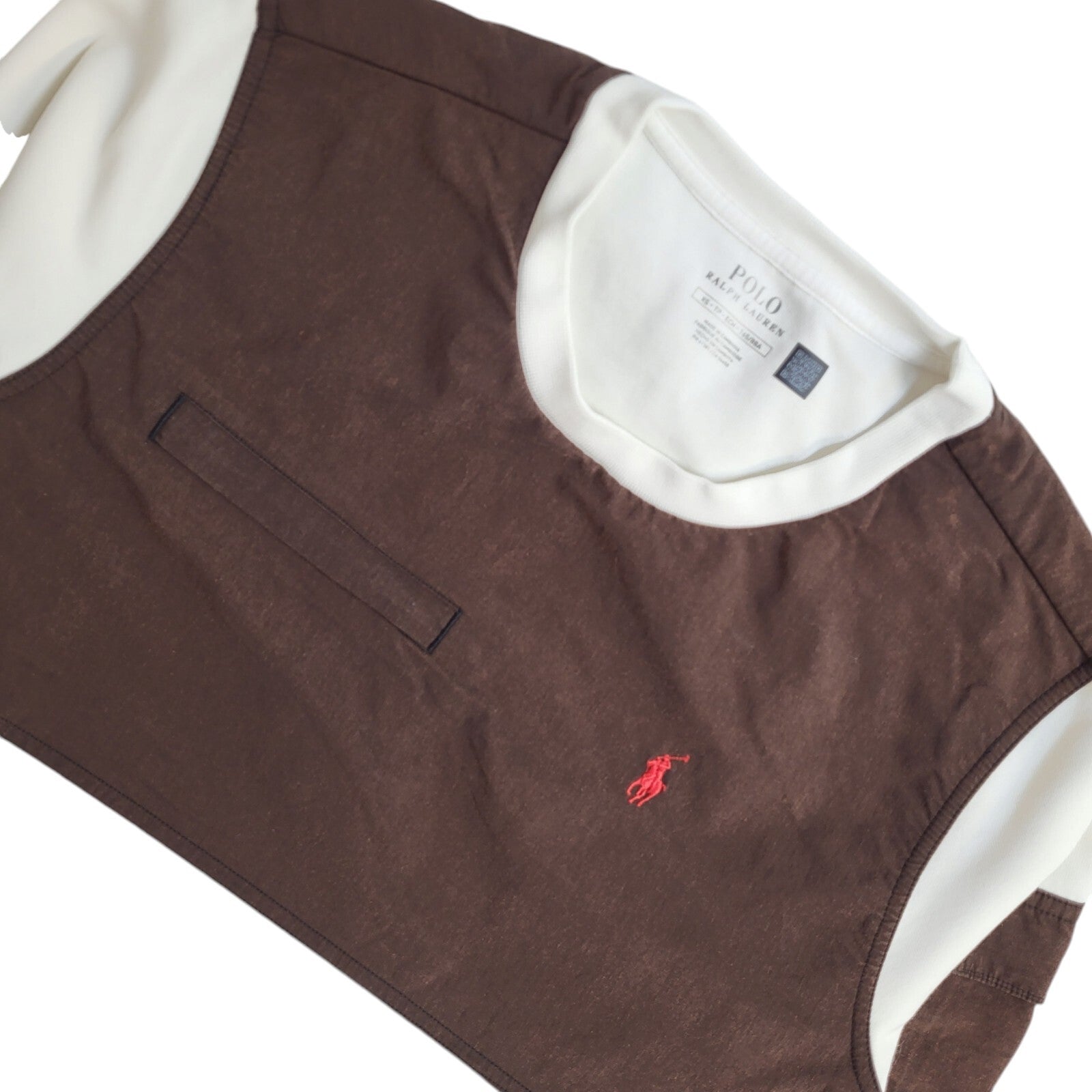 Polo Ralph Lauren White & Brown Vintage 90s Sweatshirt UK Men's Size XS