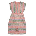 70s Vintage Pink Lilac Short V-Neck Button Pencil Dress Women's 10