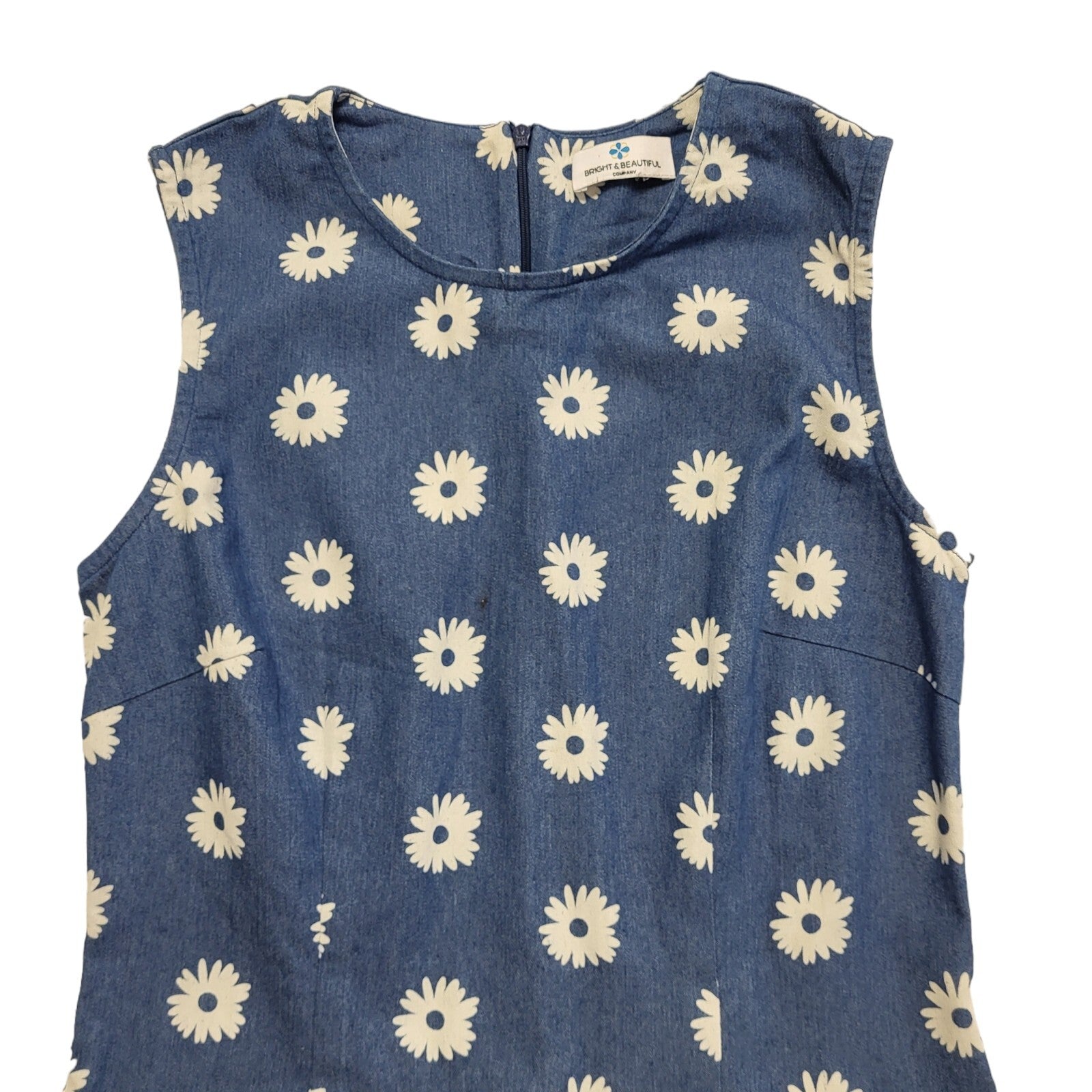 Bright & Beautiful Vintage 90s Blue Floral Dress Uk Women's Size 10 W28