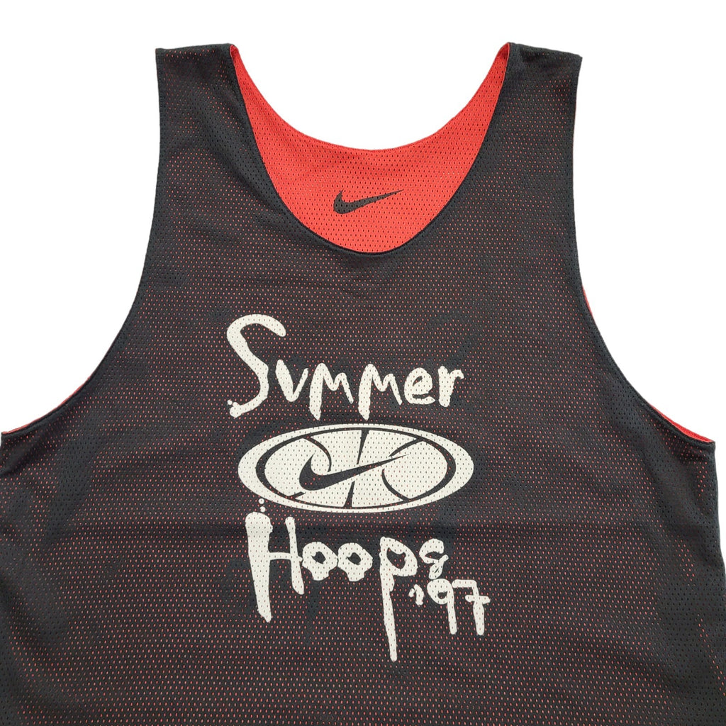 Nike Vintage 90's Red & Black Reversible Summer Hoops '97 Vest Top Mens Size XL