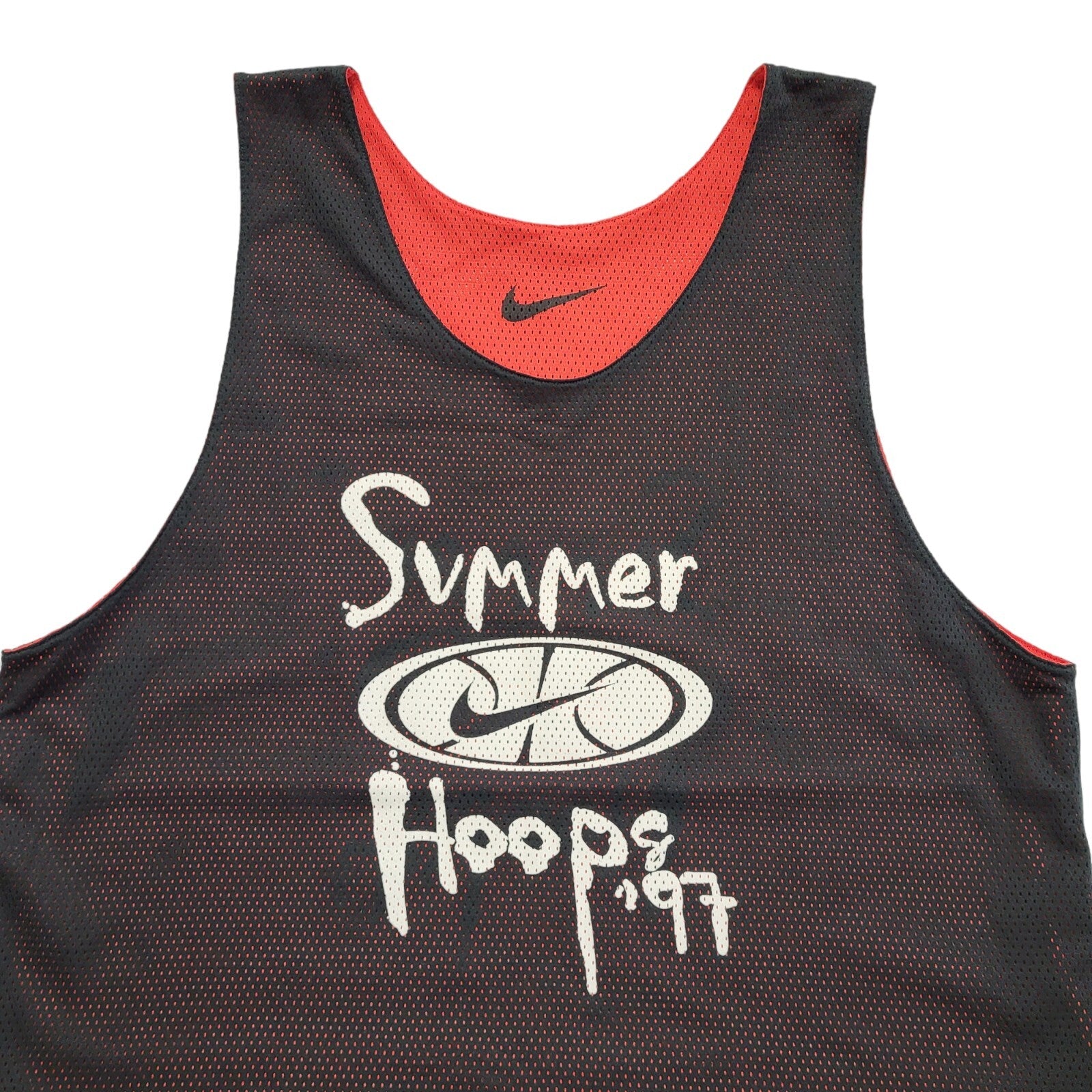 Nike Vintage 90's Red & Black Reversible Summer Hoops '97 Vest Top Mens Size XL