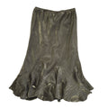 Roman Vintage 90's Green Metallic Long Ruffle Skirt Womens UK Size 16 W34