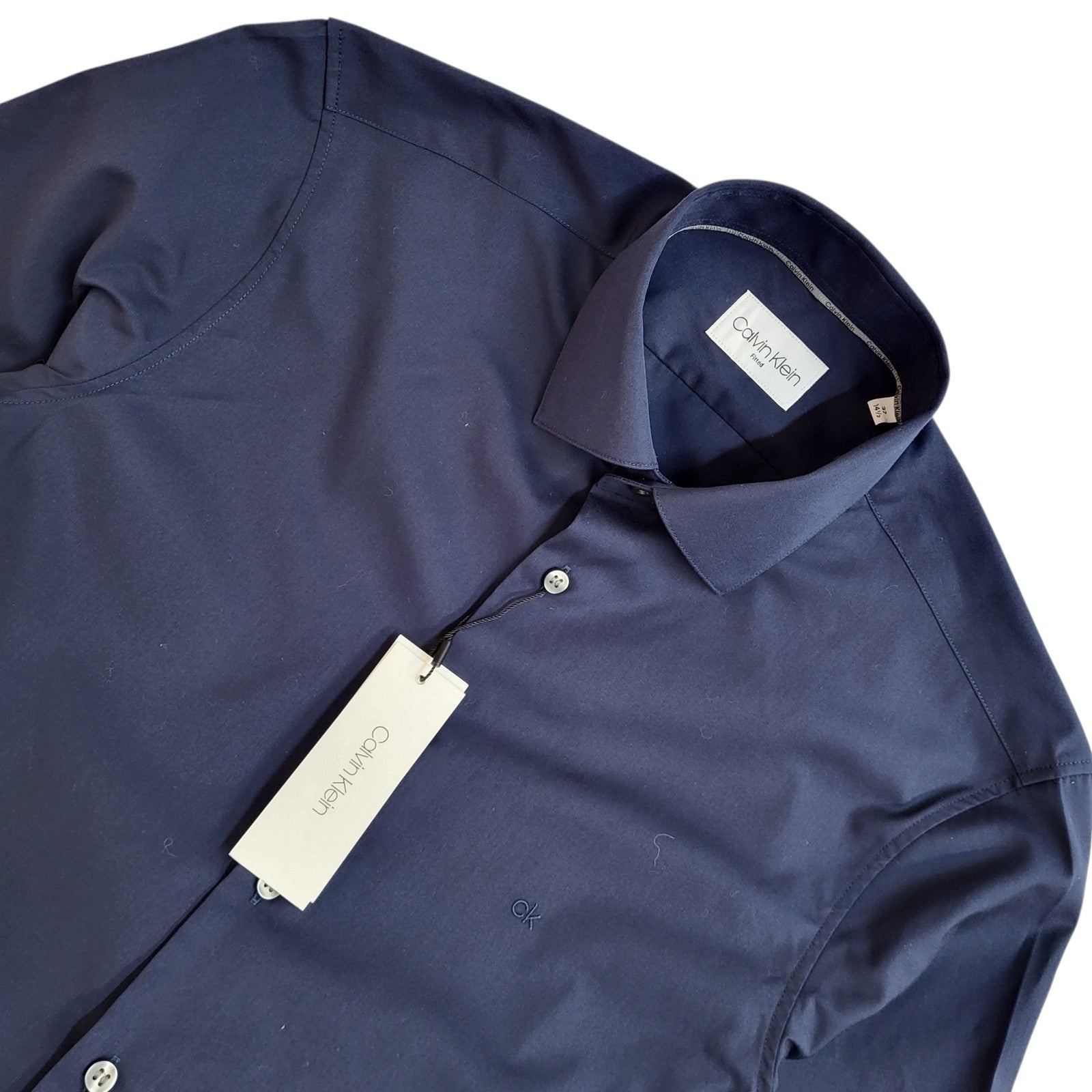 Calvin Klein Y2k Midnight Blue Long Sleeve Shirt Men's UK Size XS Bnwt