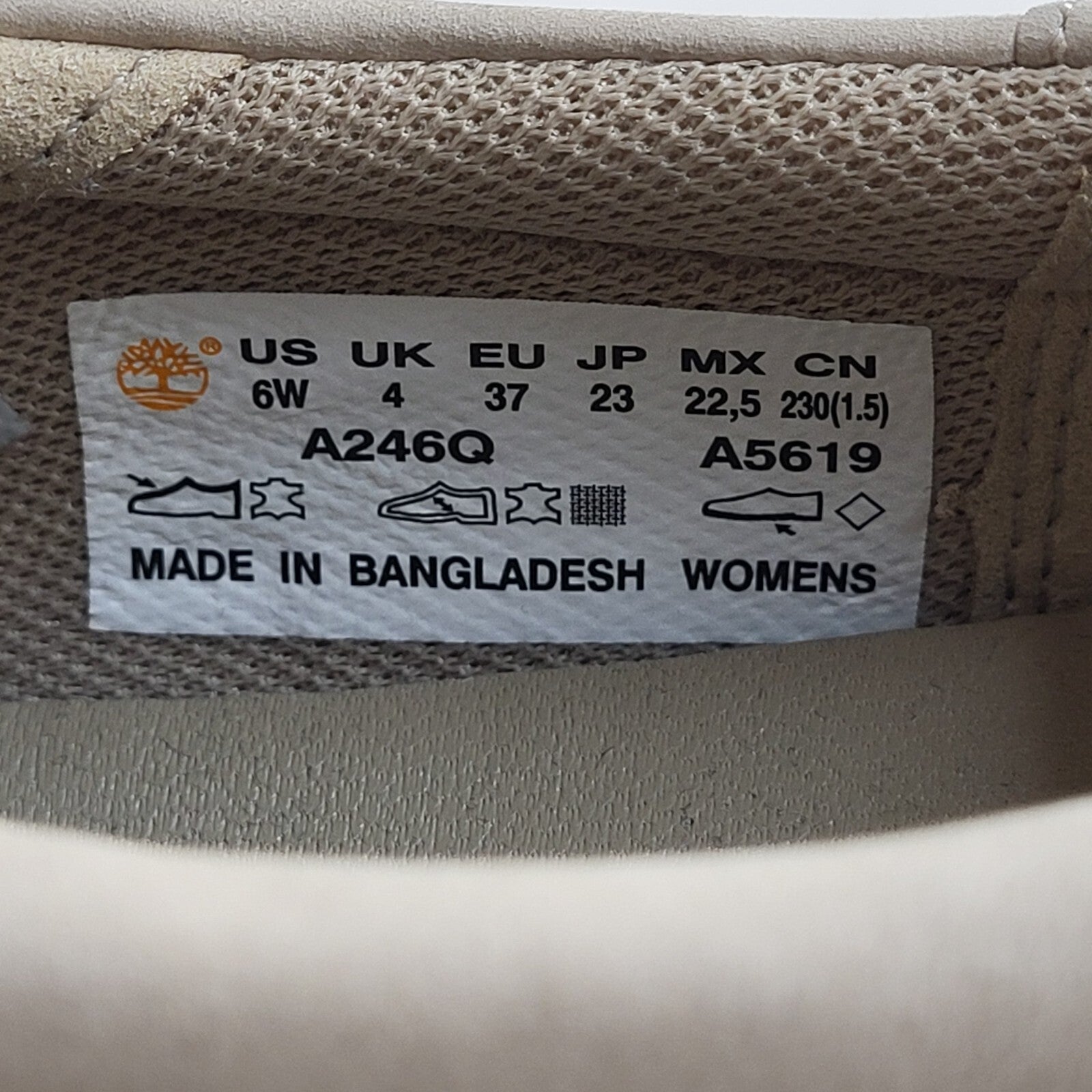 Timberland Beige Slip-Up Leather Shoes Uk Women's Size 4