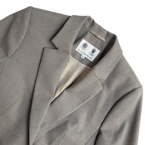 Austin Reed Suit Jacket Y2k Beige Button UK Women's Size L 12