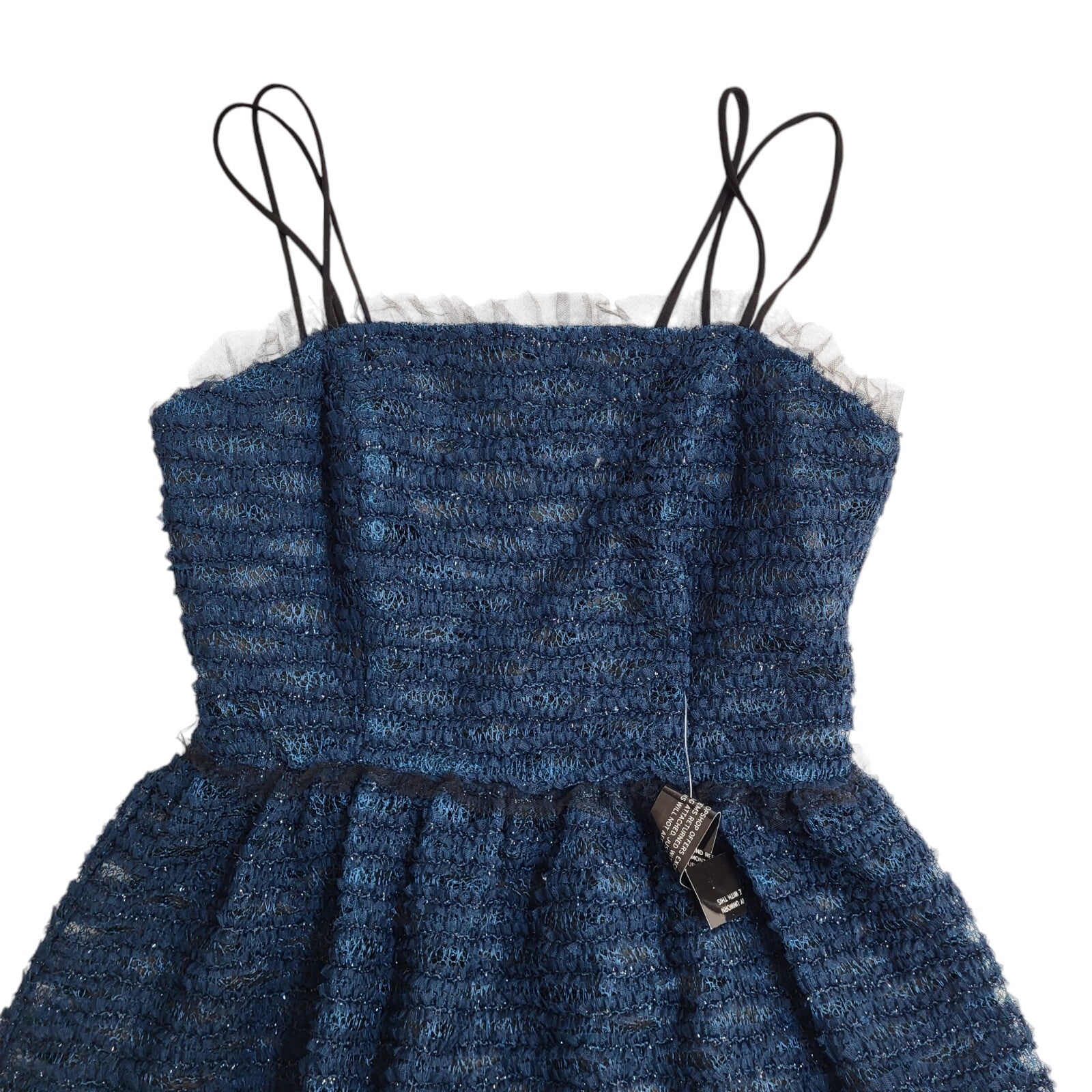 Topshop Vintage Y2K Navy Blue Sleeveless Dress Uk Women's Size 8 Bnwt