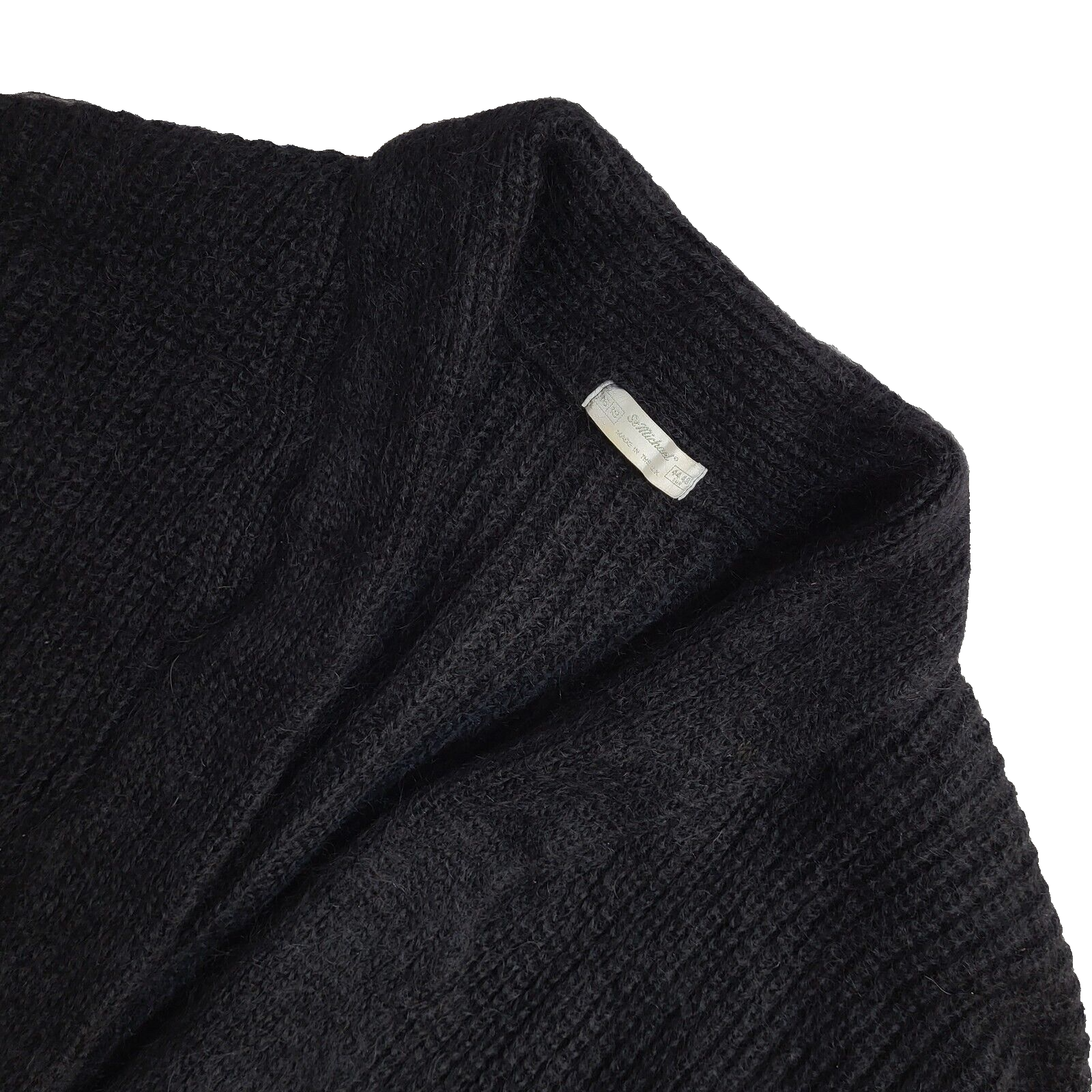 St Michael Vintage 90's Black Open Knitted Cardigan UK Women's Size 16/18