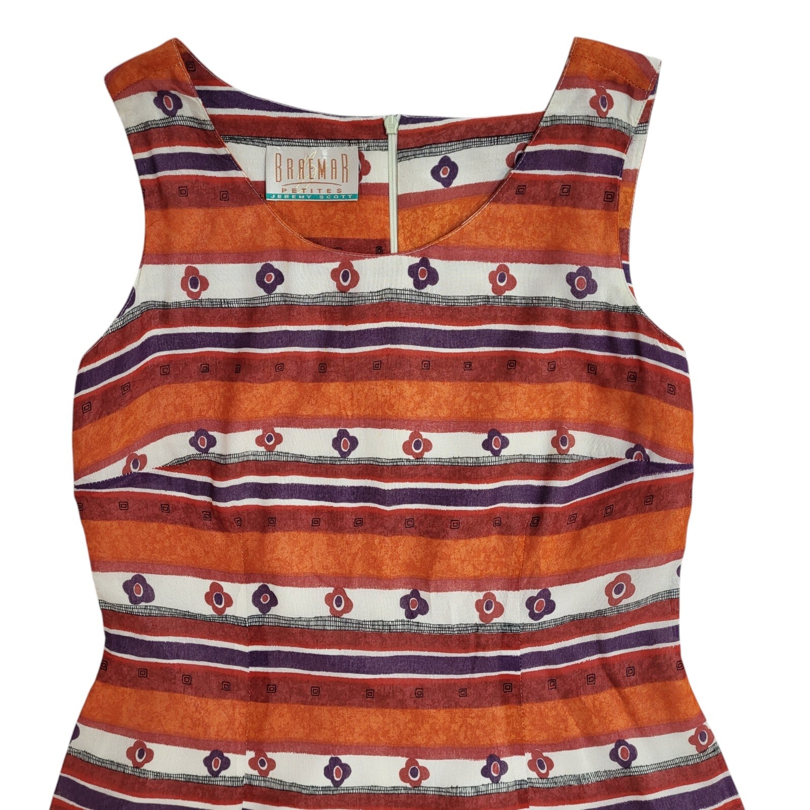 Braemar Petites Multicoloured Floral 90's Sleeveless Dress Women's Size 10