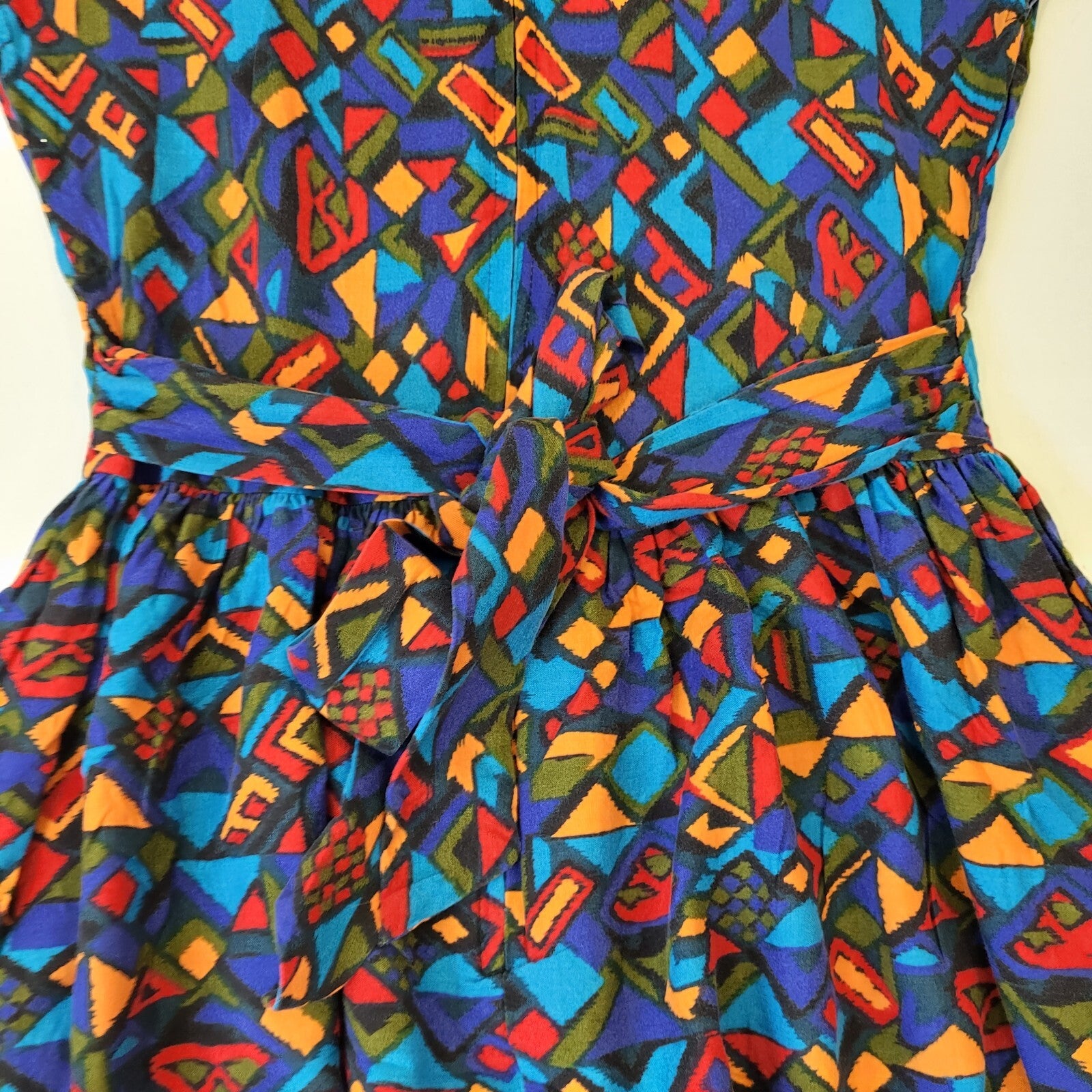 Set Up 80s Vintage Multicoloured  A-Line Sleeveless Daywear Dress Women's 10/12