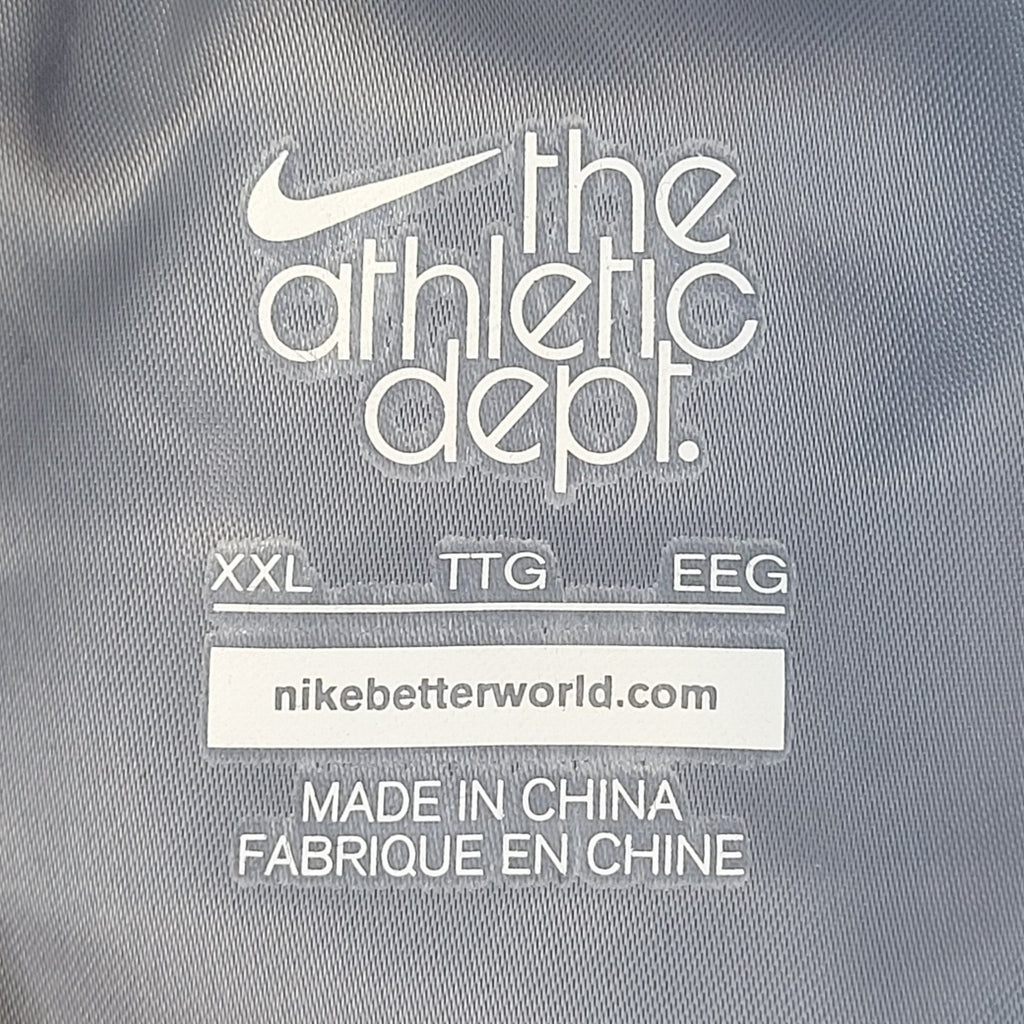 Nike Grey & Blue Snap Fasten Windbreaker Y2K Jacket UK Men's Size XXL