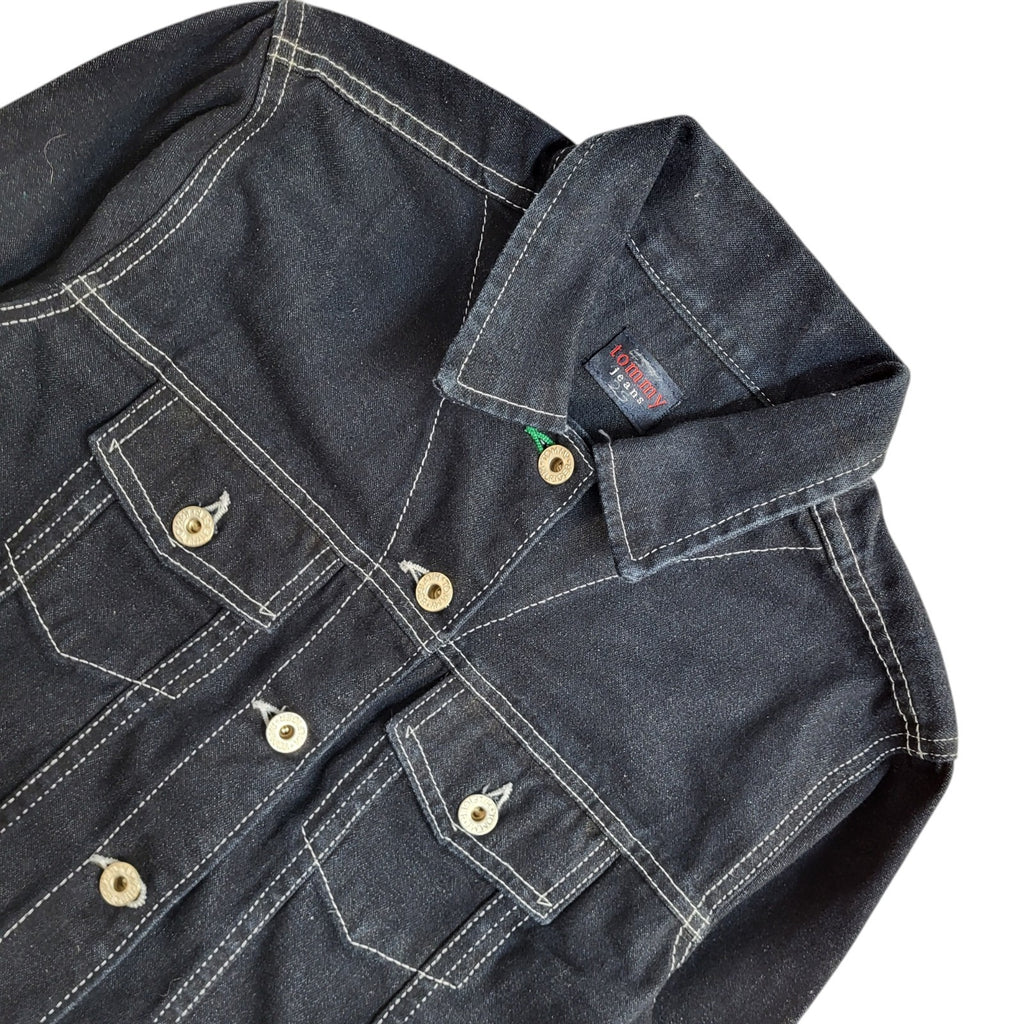Tommy Jeans Blue Collared Button Front Denim Jacket 90s UK Women's Size S