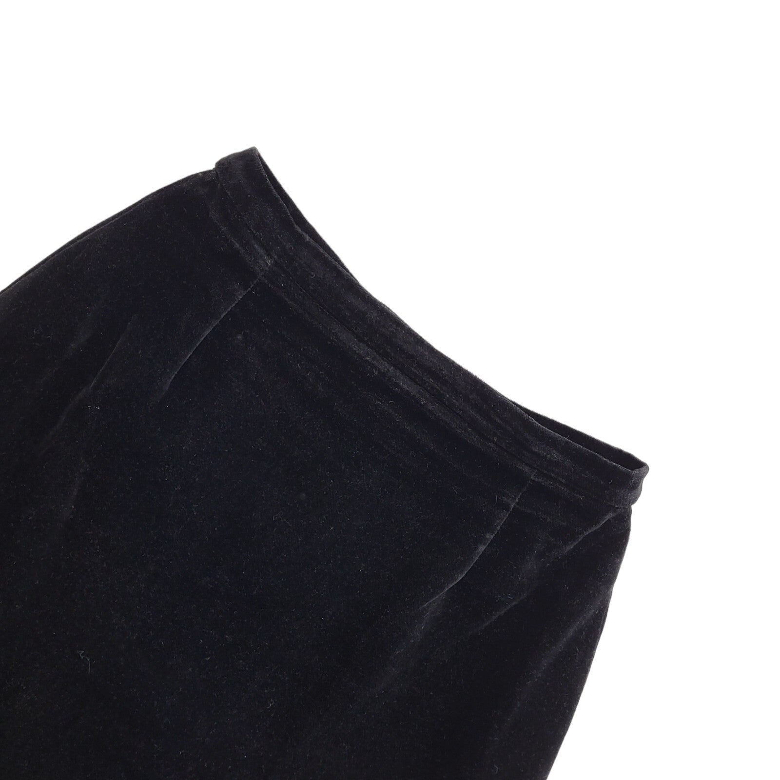 Vintage 80's Black Velour Midi Skirt Womens UK Size 14 W30