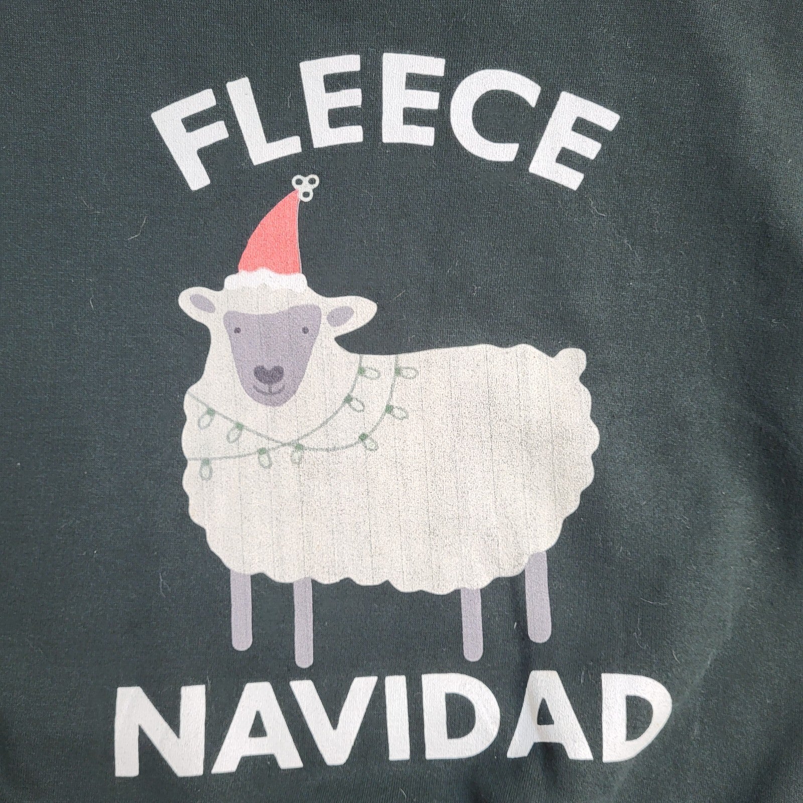 Shoreline Green Vintage 90s Fleece Navidad Sweatshirt UK Men's Size L