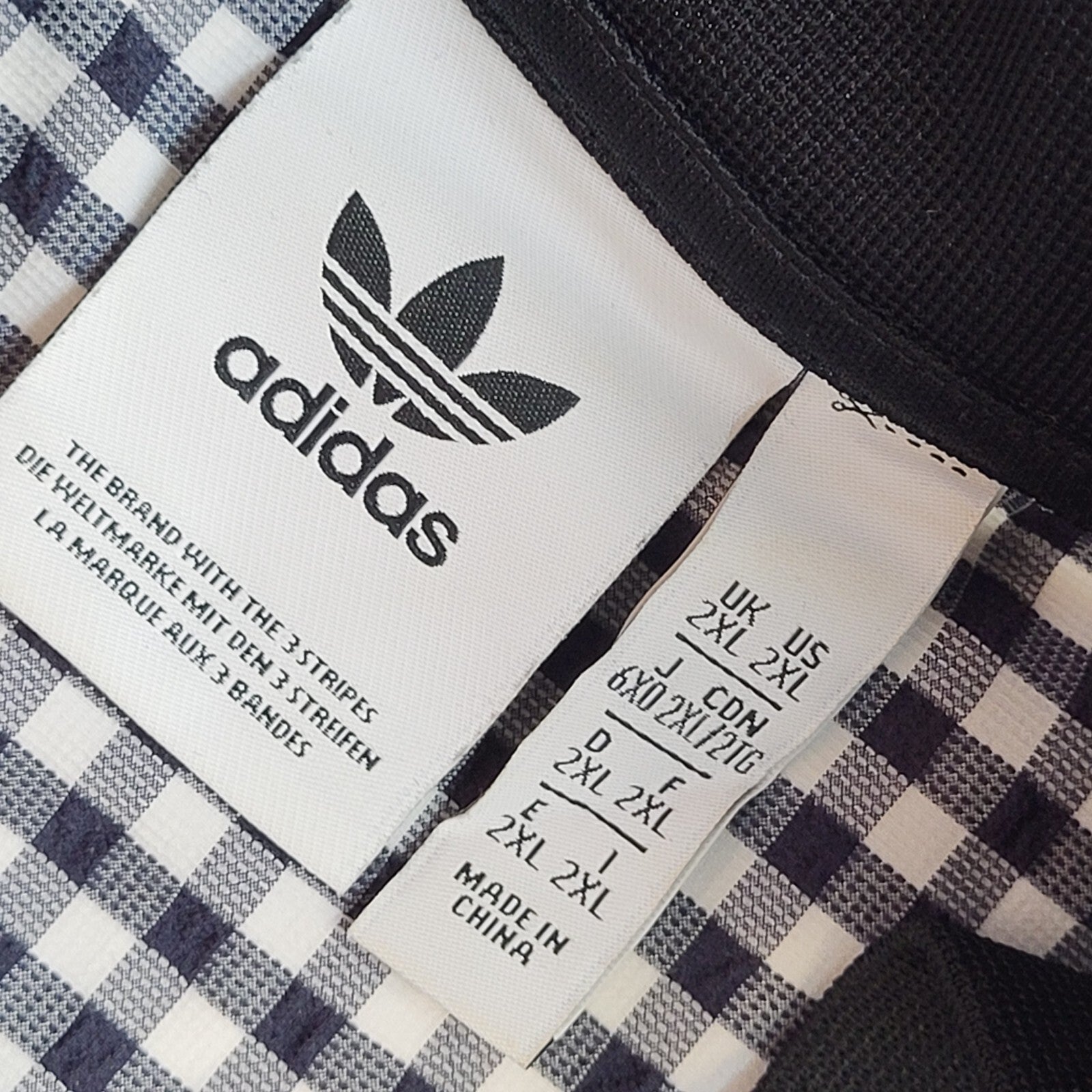 Adidas Black 90s Sports Sweatshirt V-Neck Checked Back UK Men's XXL