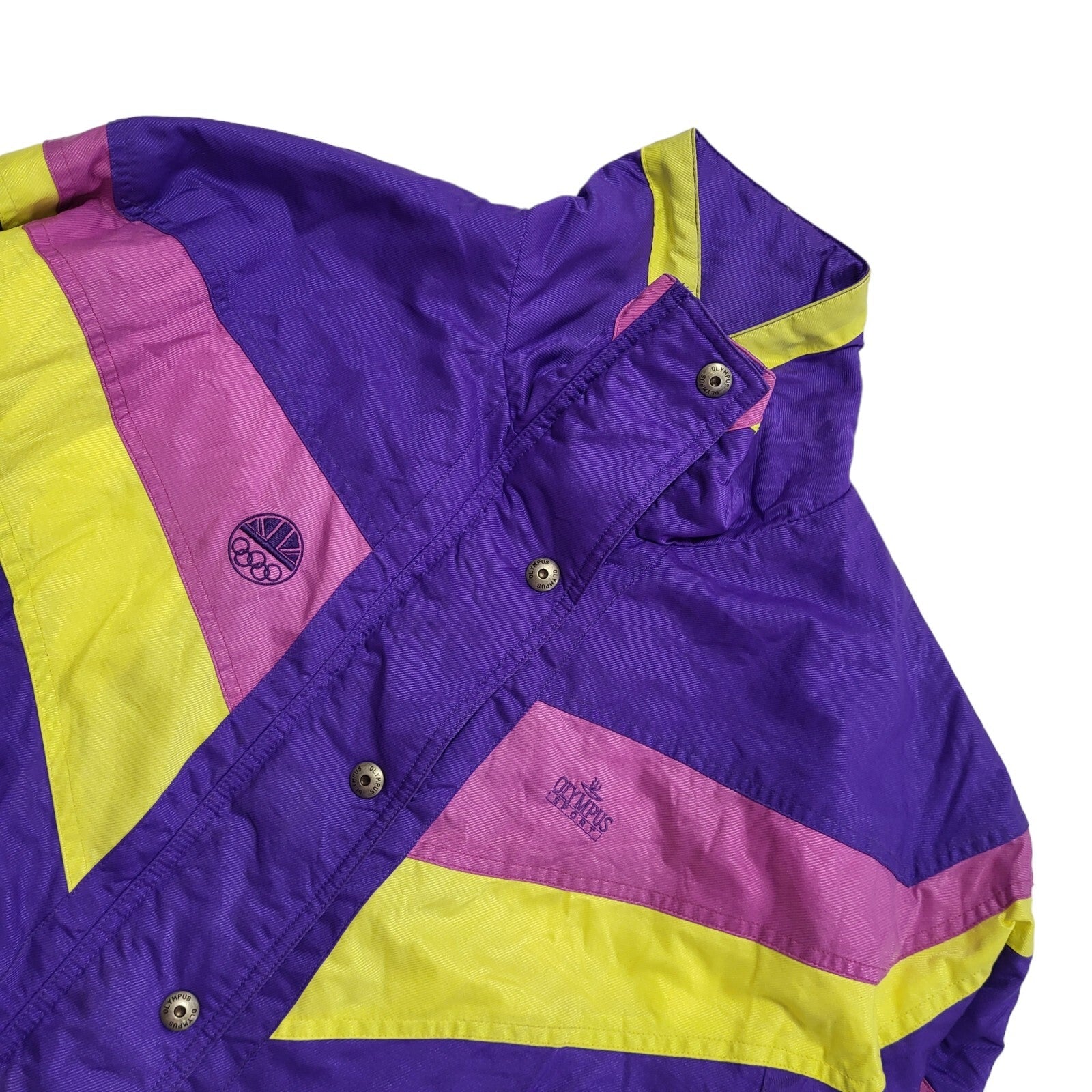 Olympus Sports Purple 80s Vintage Zip & Snap Jacket Uk Women's Size 10