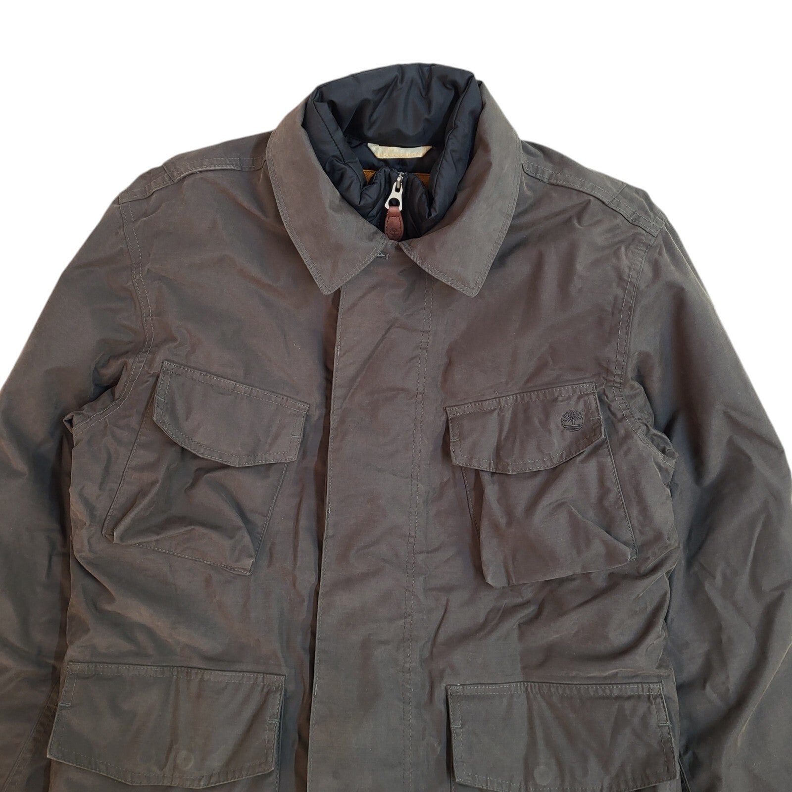 Timberland Vintage Y2k Grey Collared Jacket Uk Men's Size Medium