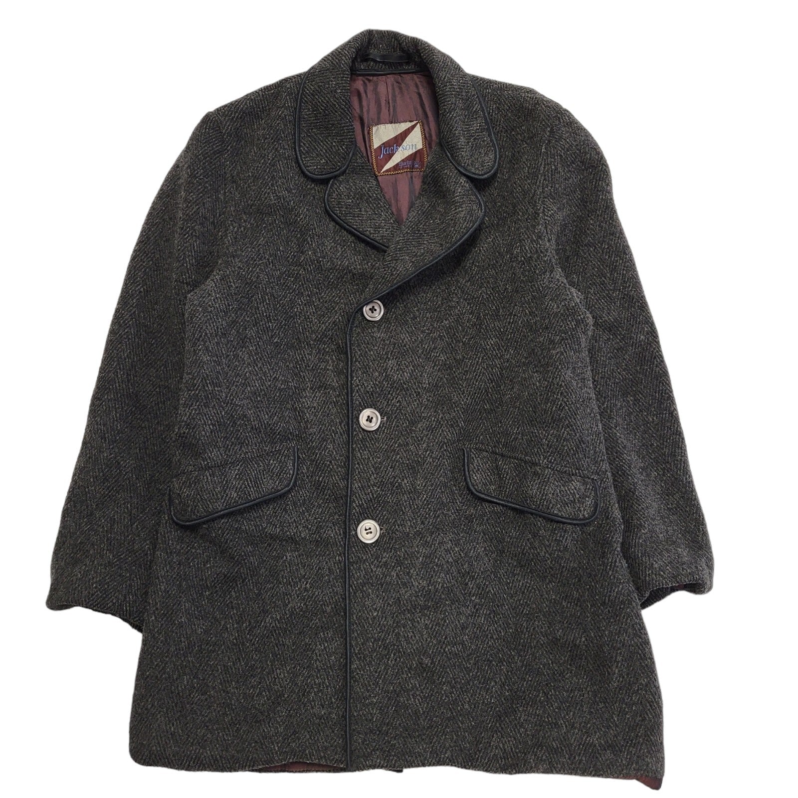 Jackson 90s Dark Grey Wool Coat Men's Size Medium