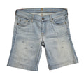 7 All Mankind Vintage 90's Blue Zipped Denim Shorts Uk Unisex Adults W28