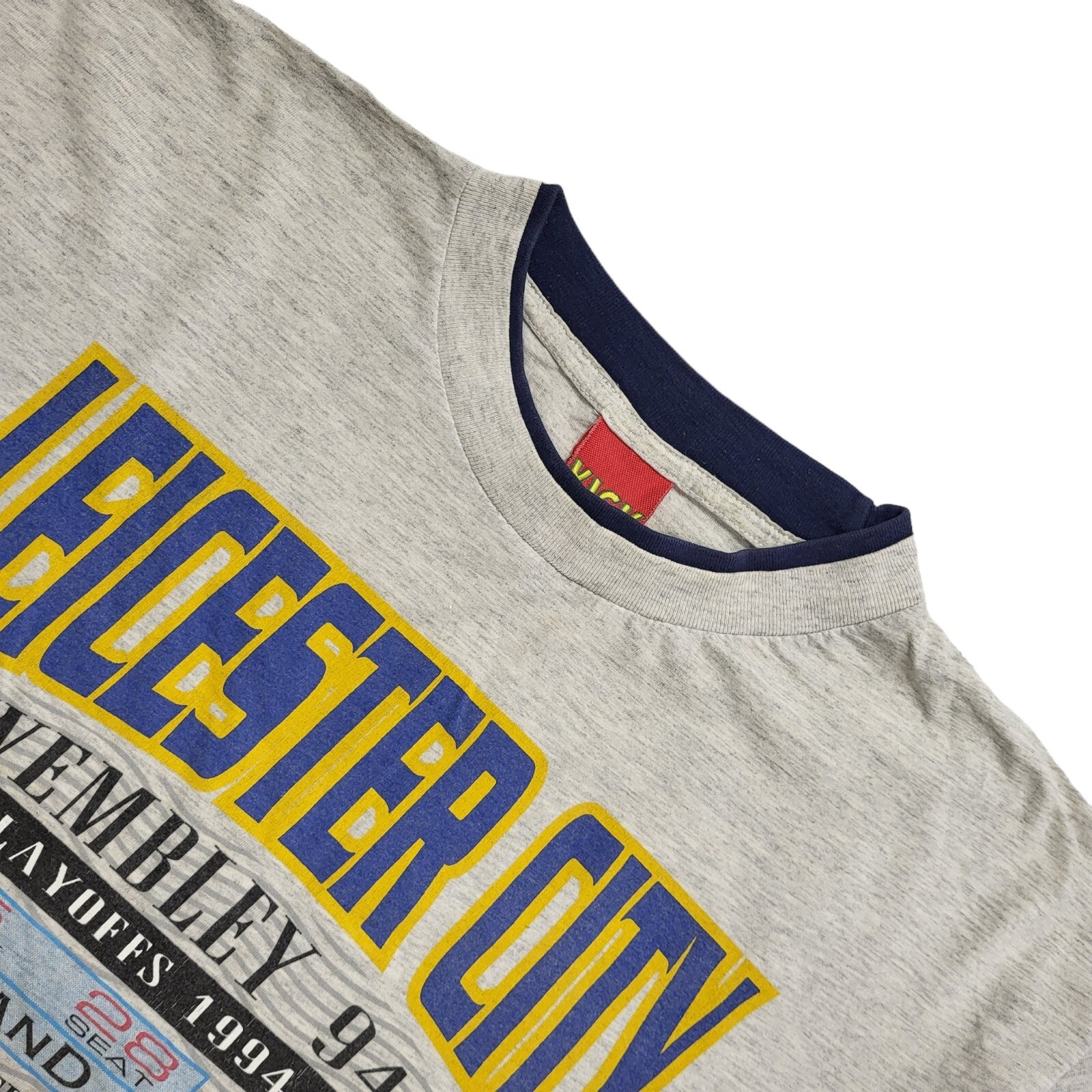Kick Vintage 90's Grey Leicester City FC Short Sleeve T-Shirt Mens UK Size XL