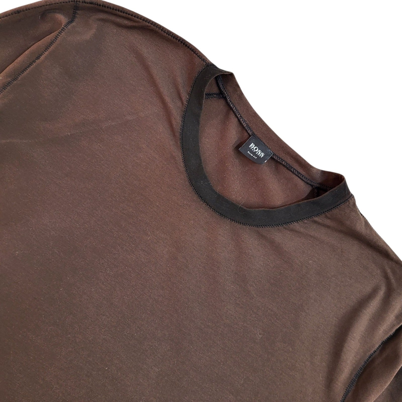 Hugo Boss Brown Y2k Cotton Long Sleeve T-Shirt Uk Men's Size XL
