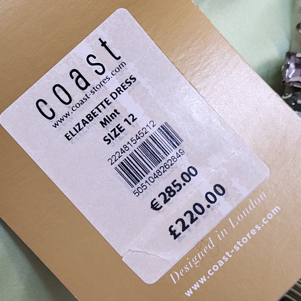 Coast Y2K Green Embellished Elizabette Dress UK BNWT Women's Size 12