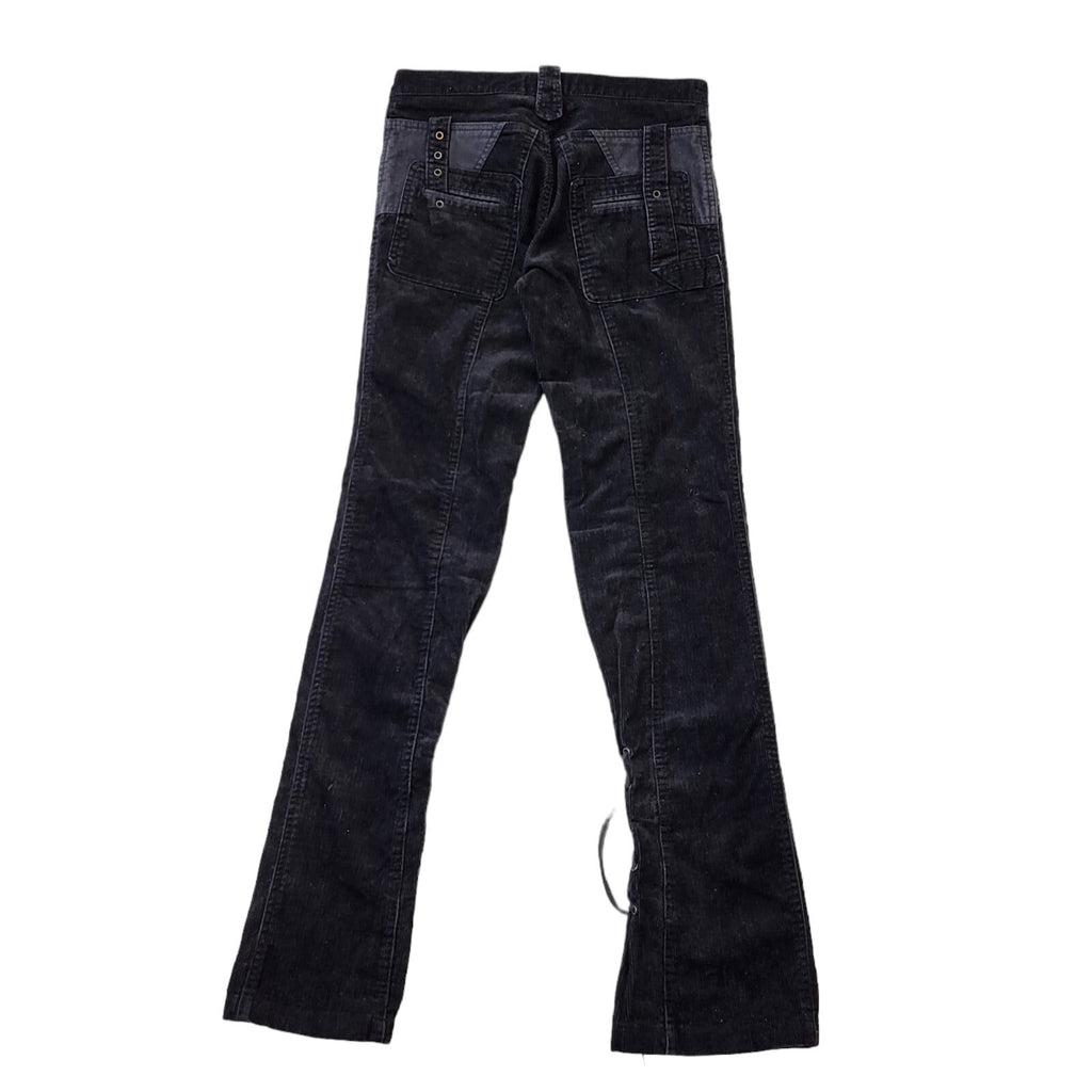 Zara Corduroy Y2K Black Skinny Trousers Women's Size 8 W26 L33