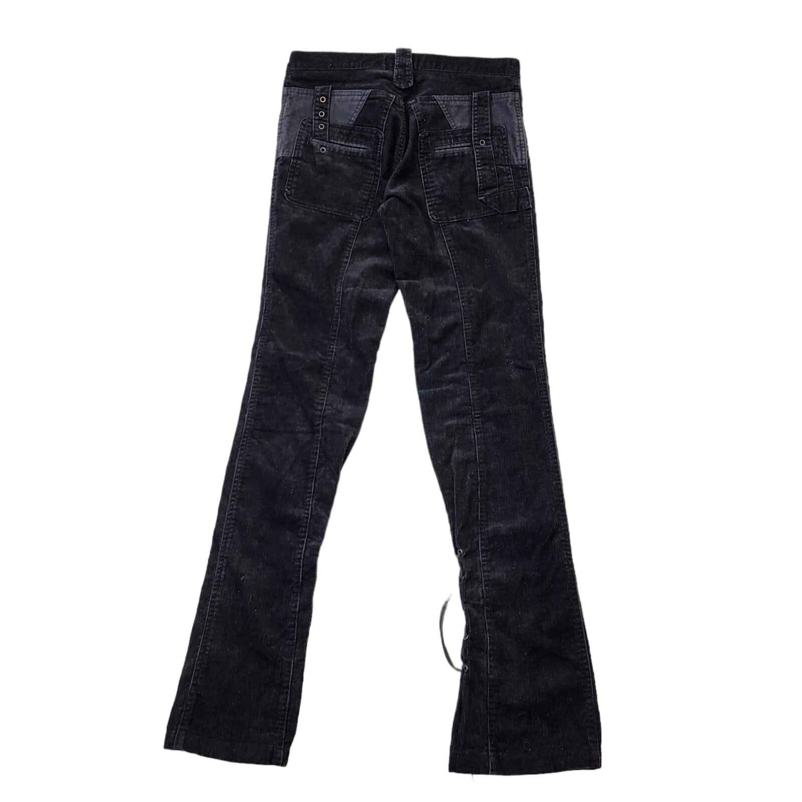 Zara Corduroy Y2K Black Skinny Trousers Women's Size 8 W26 L33