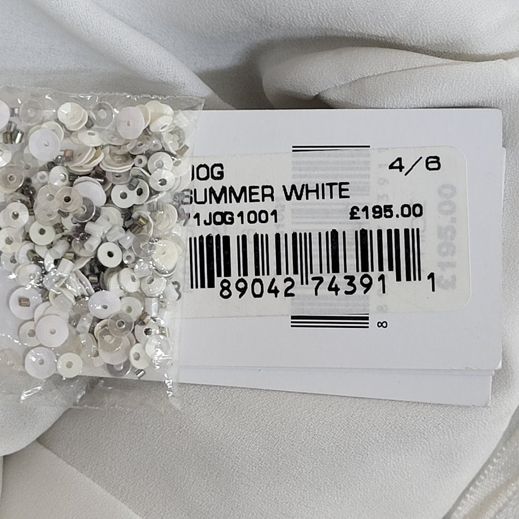 French Connection White Embellished Evening Dress BNWT Women's UK Size 6