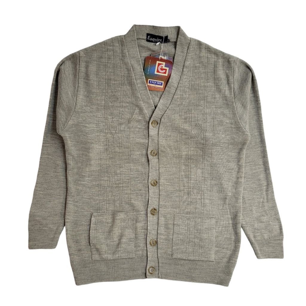 Esquire Vintage Beige Button Cardigan UK Men's Size XL Bnwt