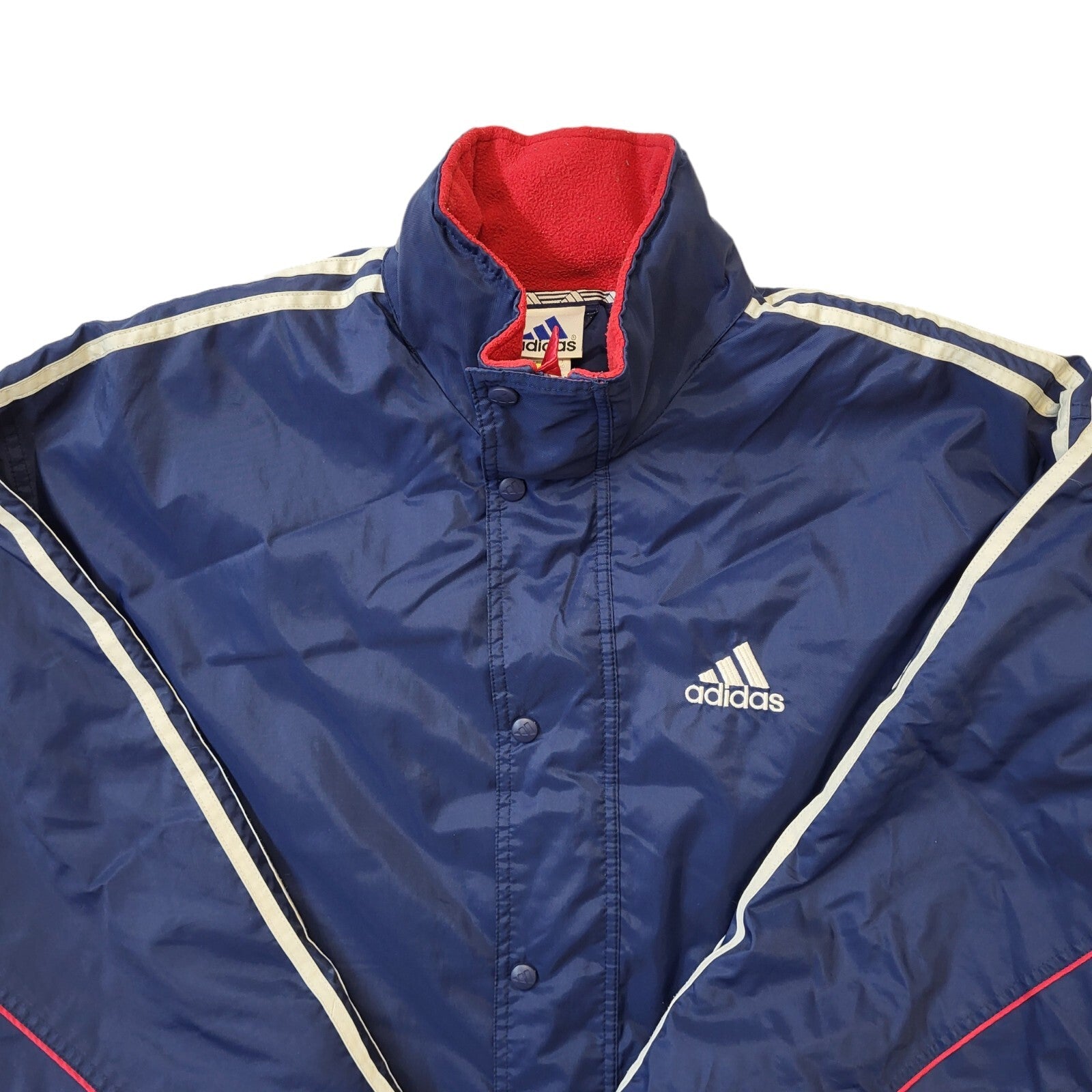 Adidas 90s Vintage Navy Blue Zipped Sports Jacket Men's Size XL