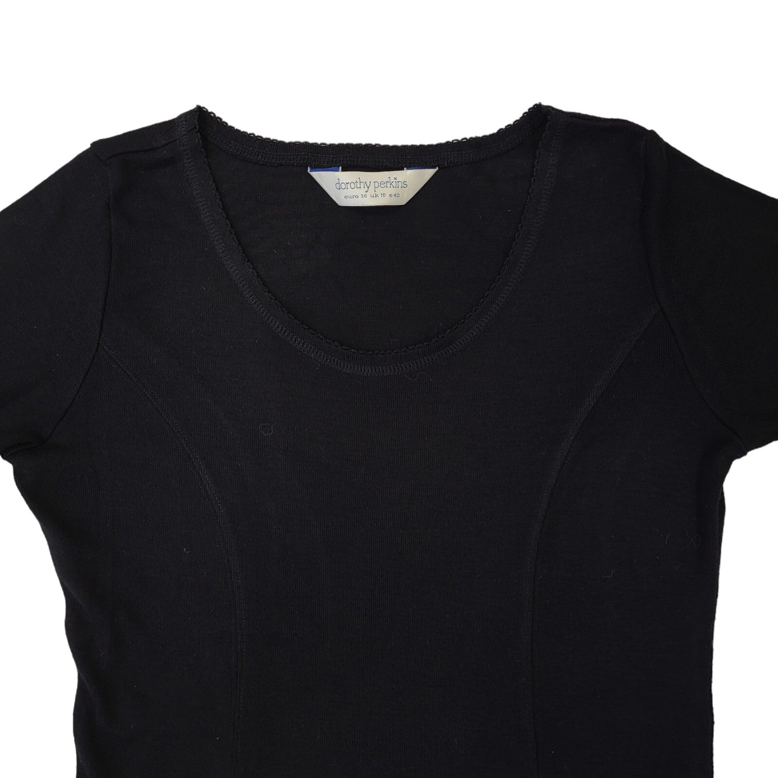 Dorothy Perkins Vintage 90's Long Black T-Shirt Dress Womens UK Size 10