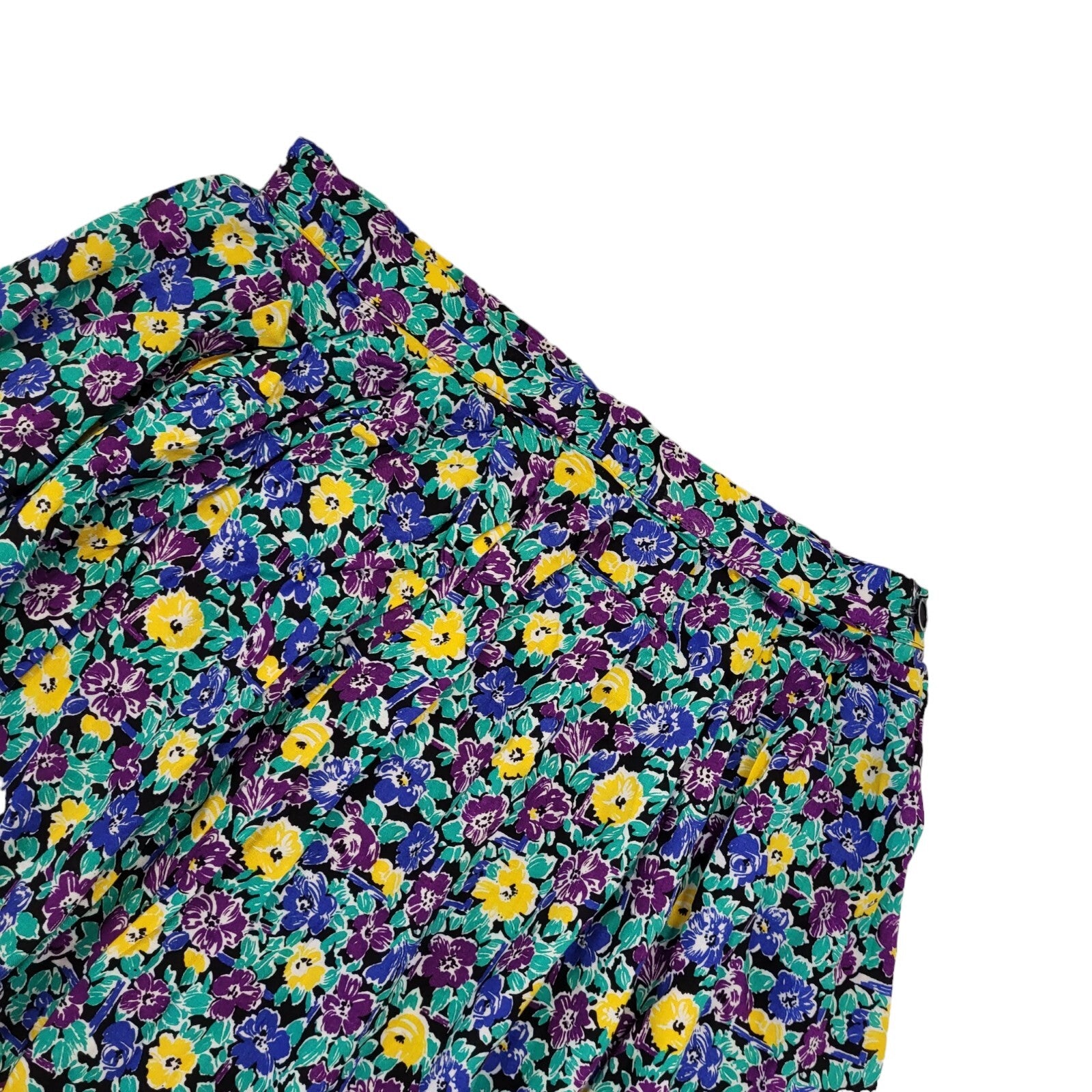 Sixth Sense Vintage 90s Green Floral Skirt Uk Women's Size 12 W30