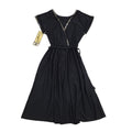 70s Vintage Rampil Black Belted Wrap Fit & Flare Dress Women's Size 10 Bnwt