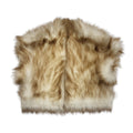 70s Vintage Glenn Models Beige Faux Fur Trim Gilet Uk Women's Size 18