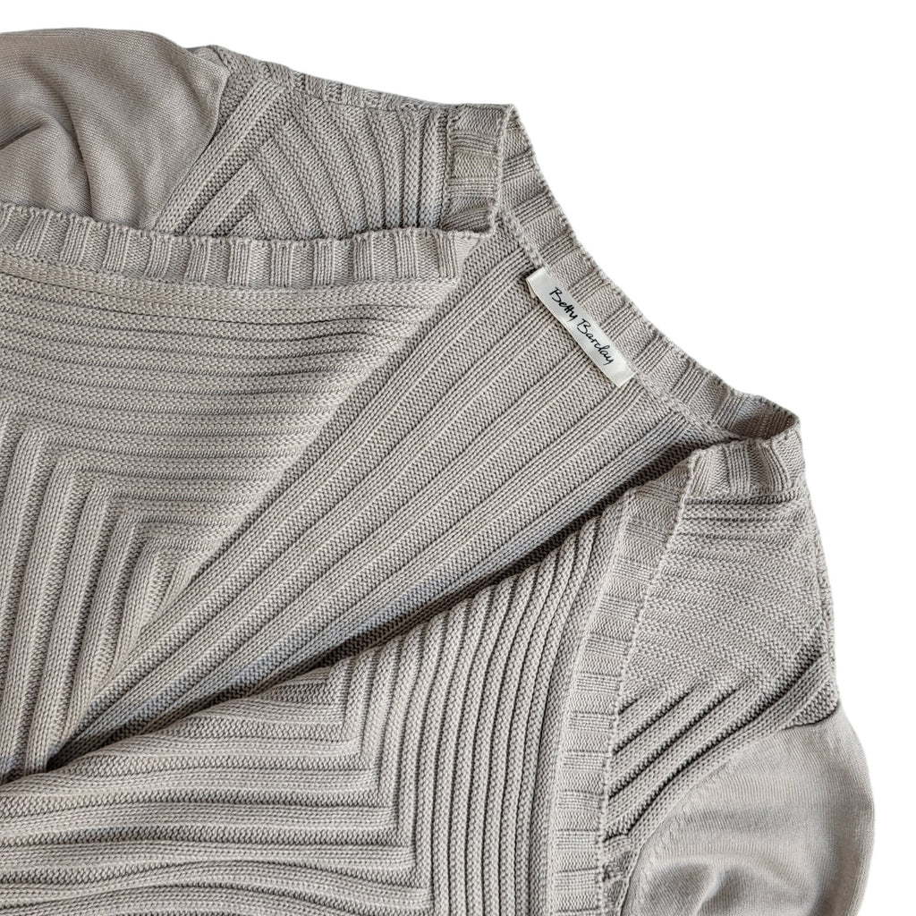Betty Barclay Vintage 90's Beige Open Knitted Cardigan UK Women's Size 14