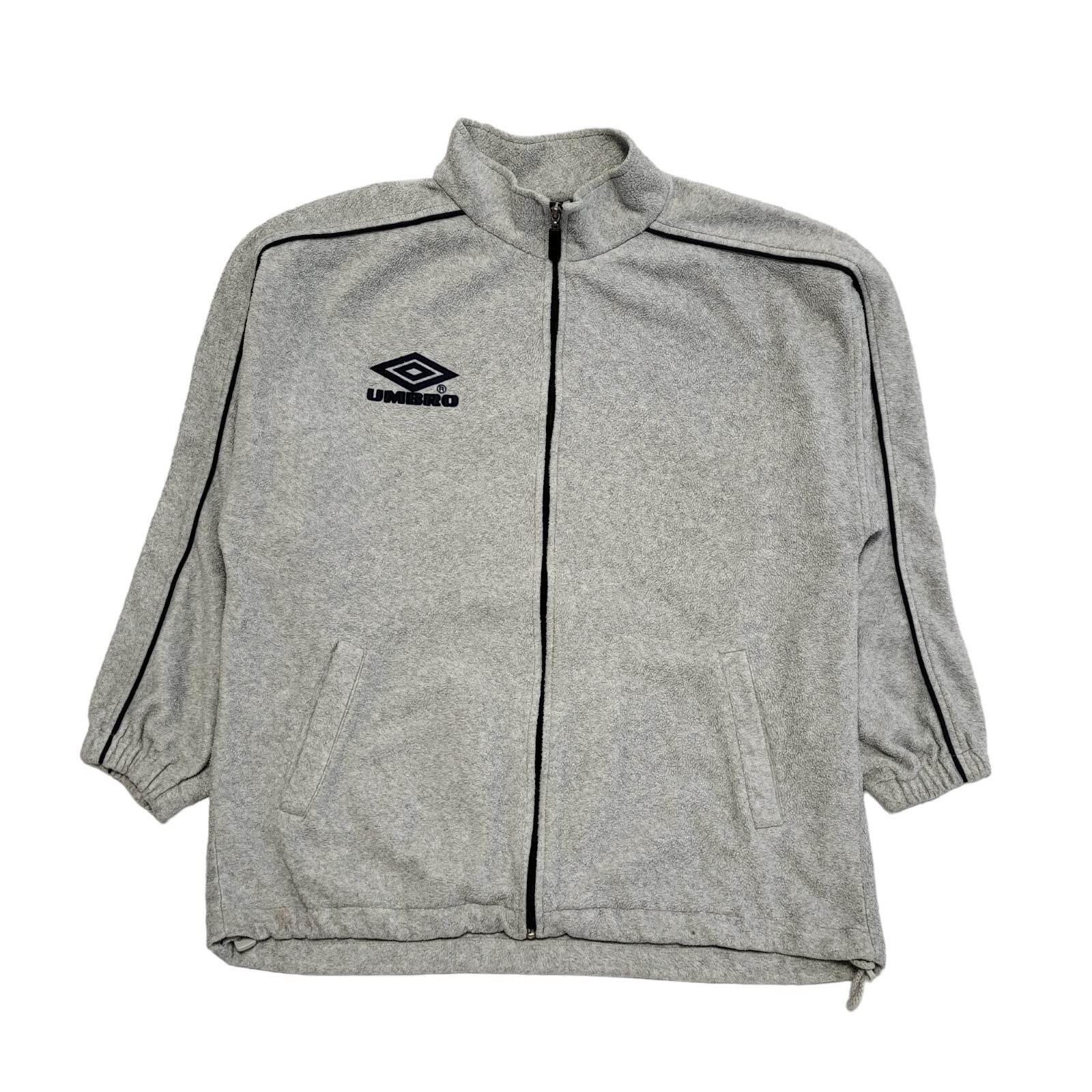 Umbro Grey Vintage 90's Fleece Track Top Jacket UK Men's Size XL
