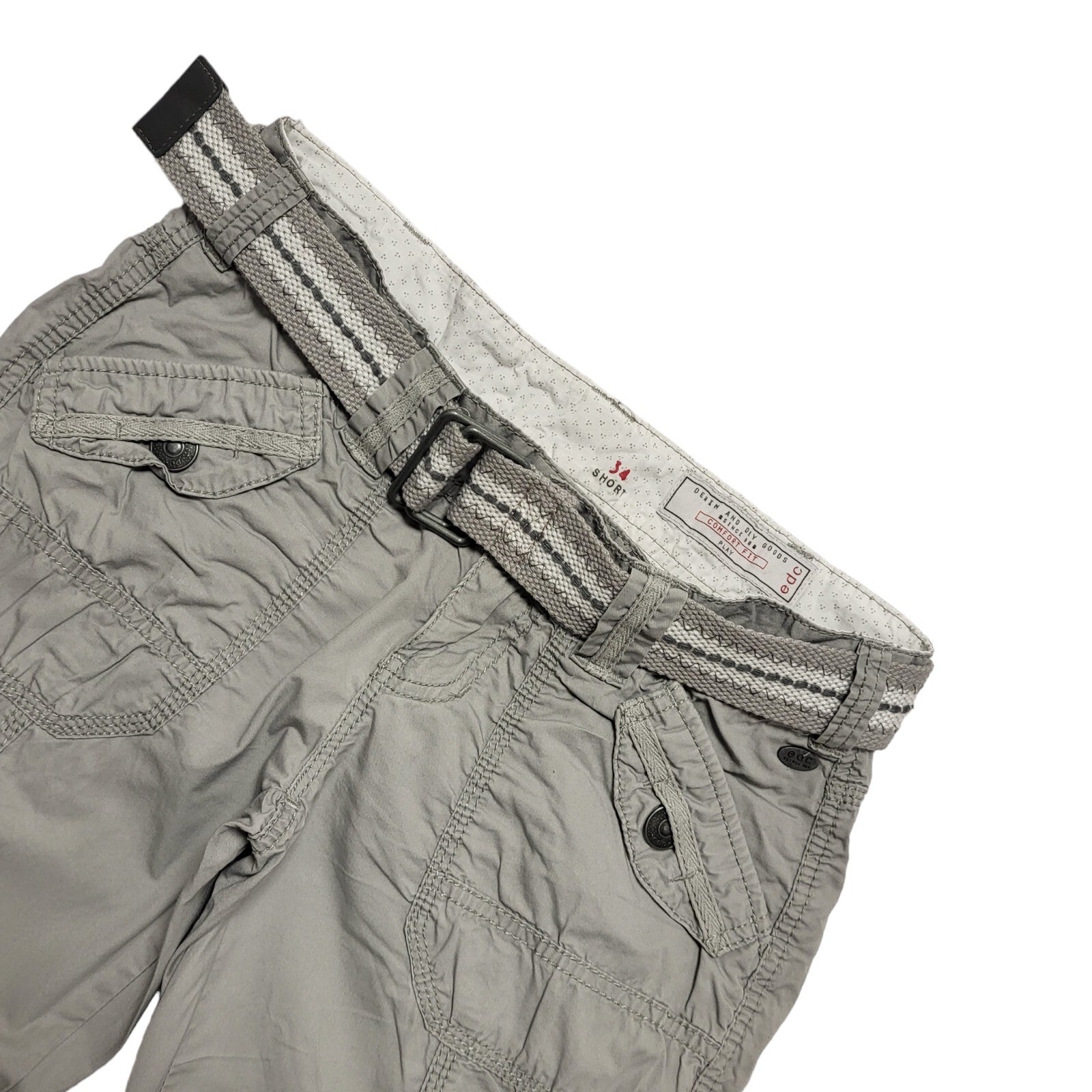 EDC Y2k Vintage Grey Straight Leg Casual Trousers Uk Women's 10 W28 L30